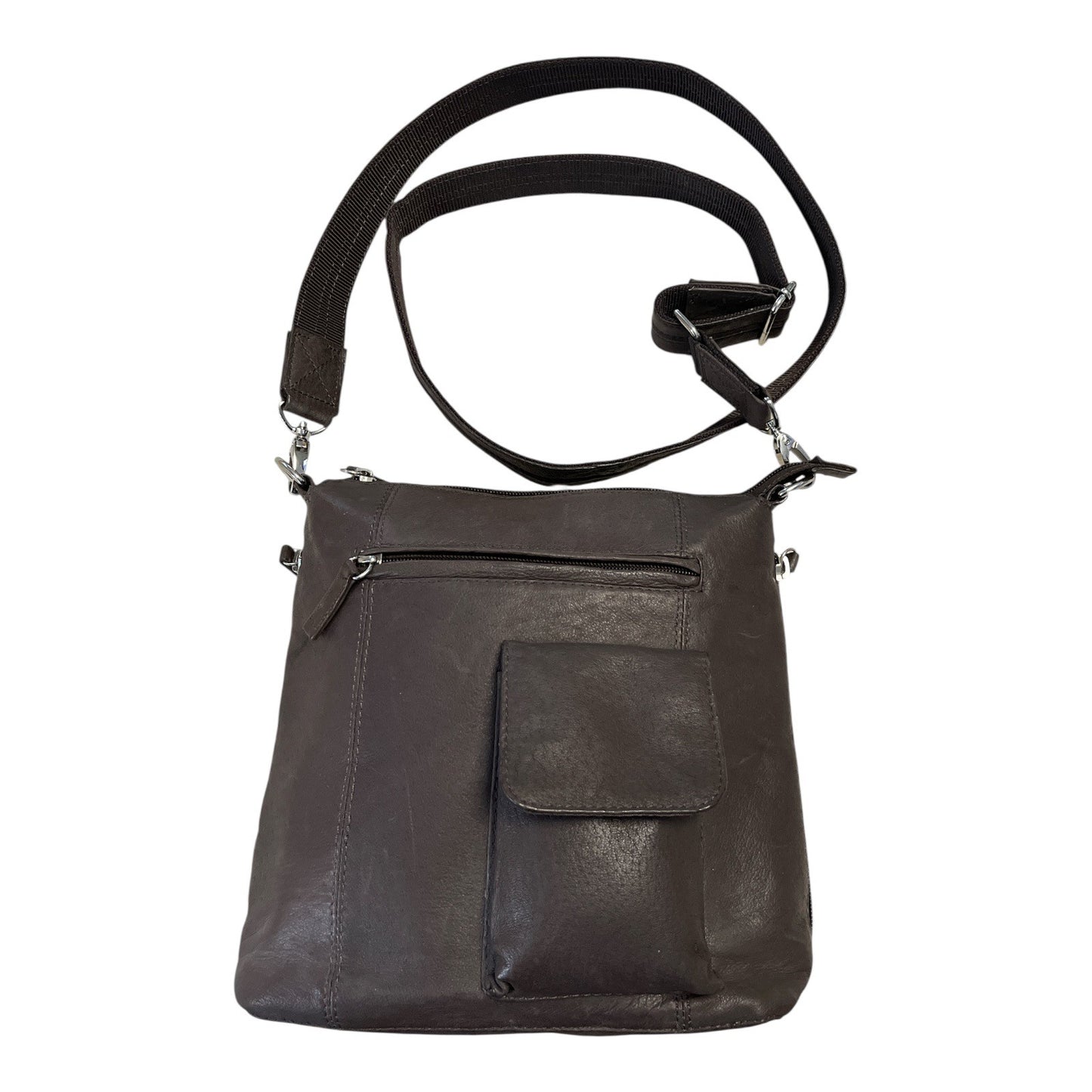 Gun Tote’n Mamas Brown Leather Concealed Carry Crossbody Purse GTM 10"