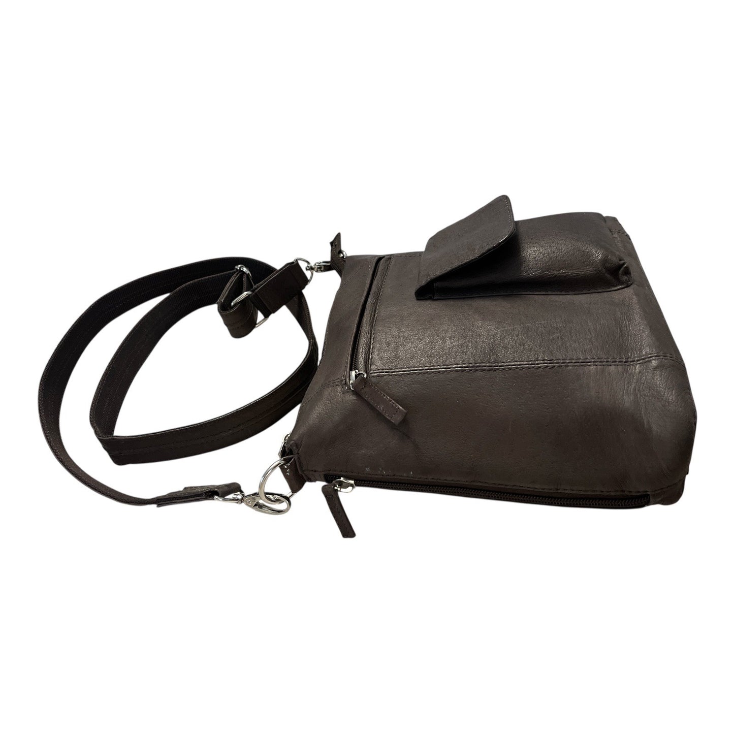 Gun Tote’n Mamas Brown Leather Concealed Carry Crossbody Purse GTM 10"