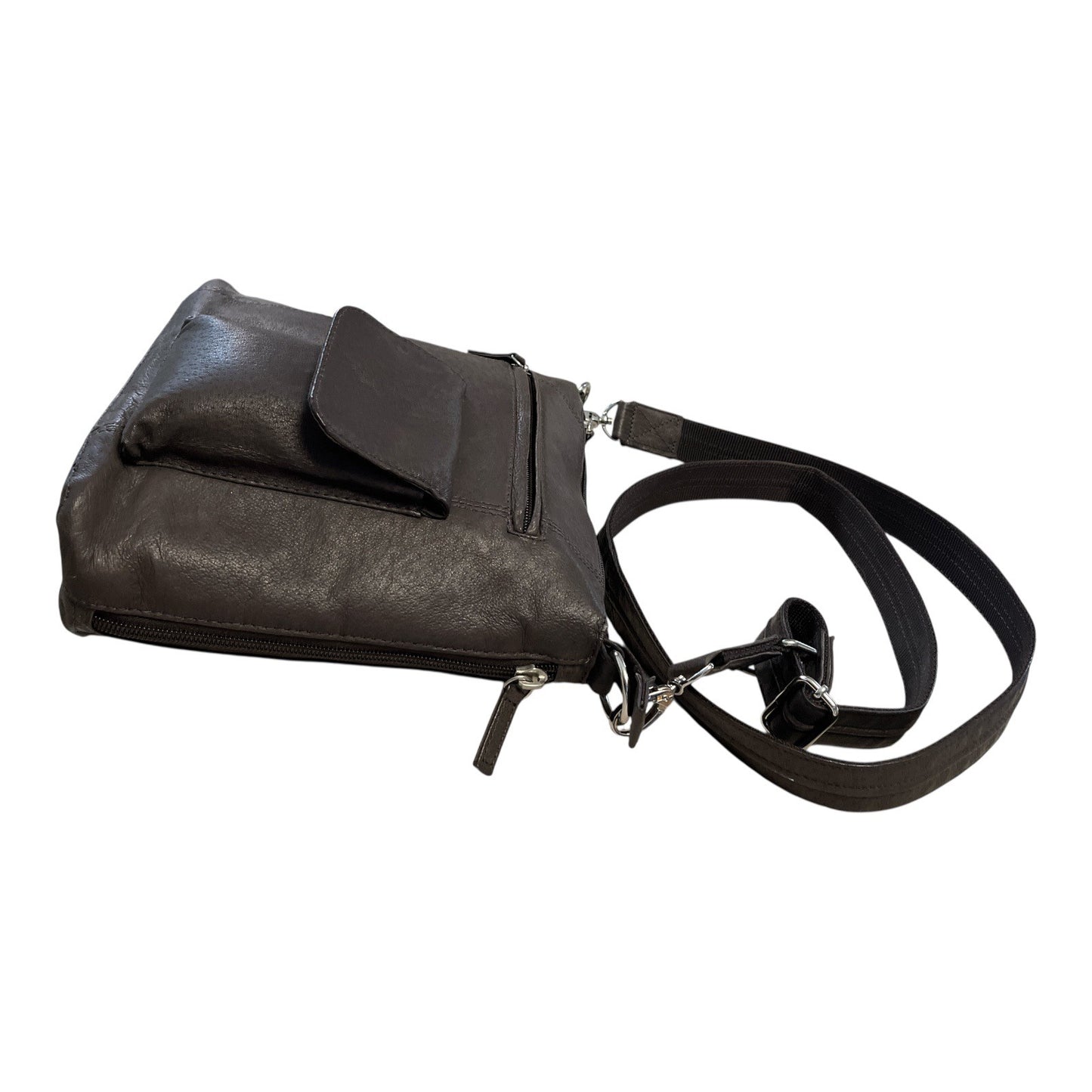 Gun Tote’n Mamas Brown Leather Concealed Carry Crossbody Purse GTM 10"