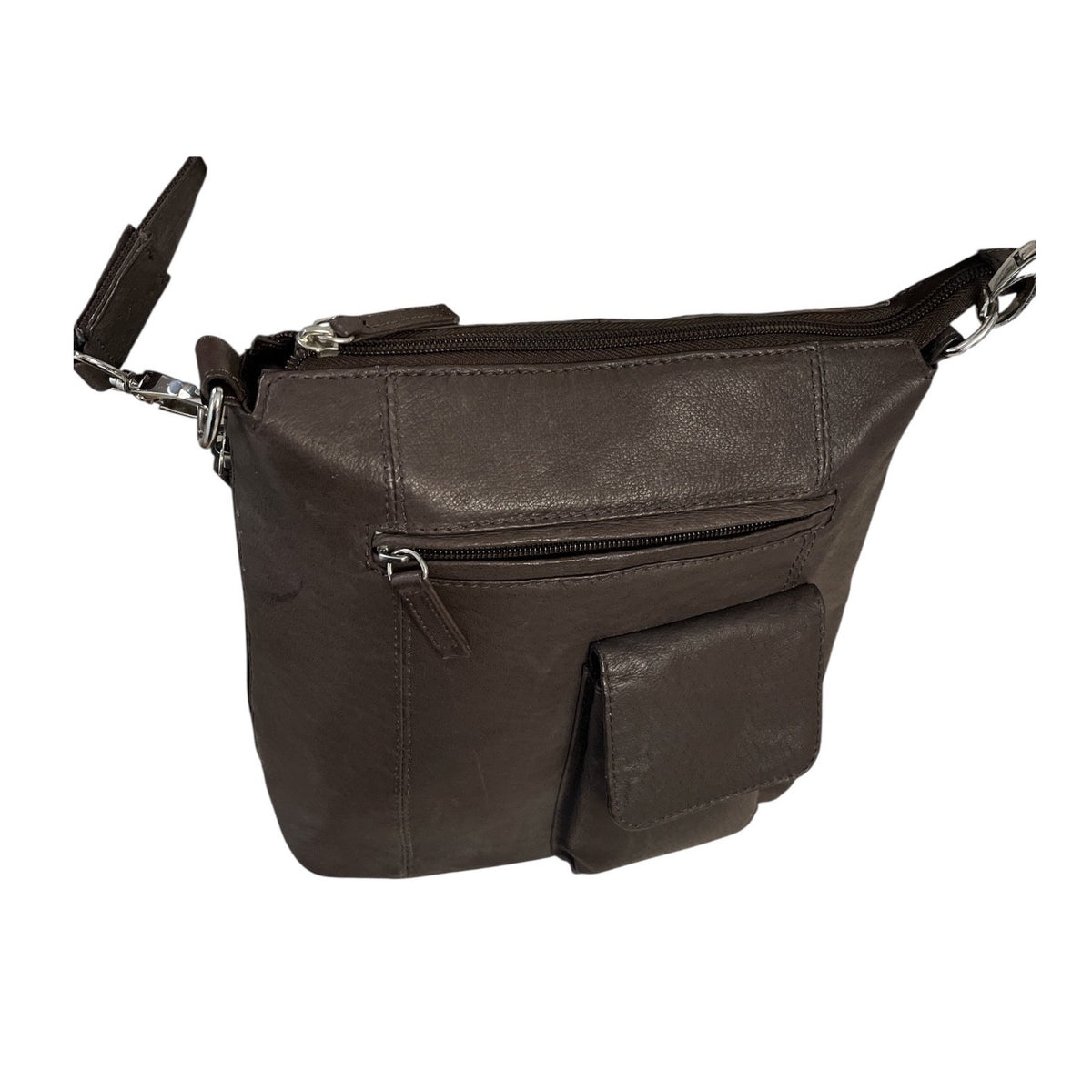 Gun Tote’n Mamas Brown Leather Concealed Carry Crossbody Purse GTM 10"