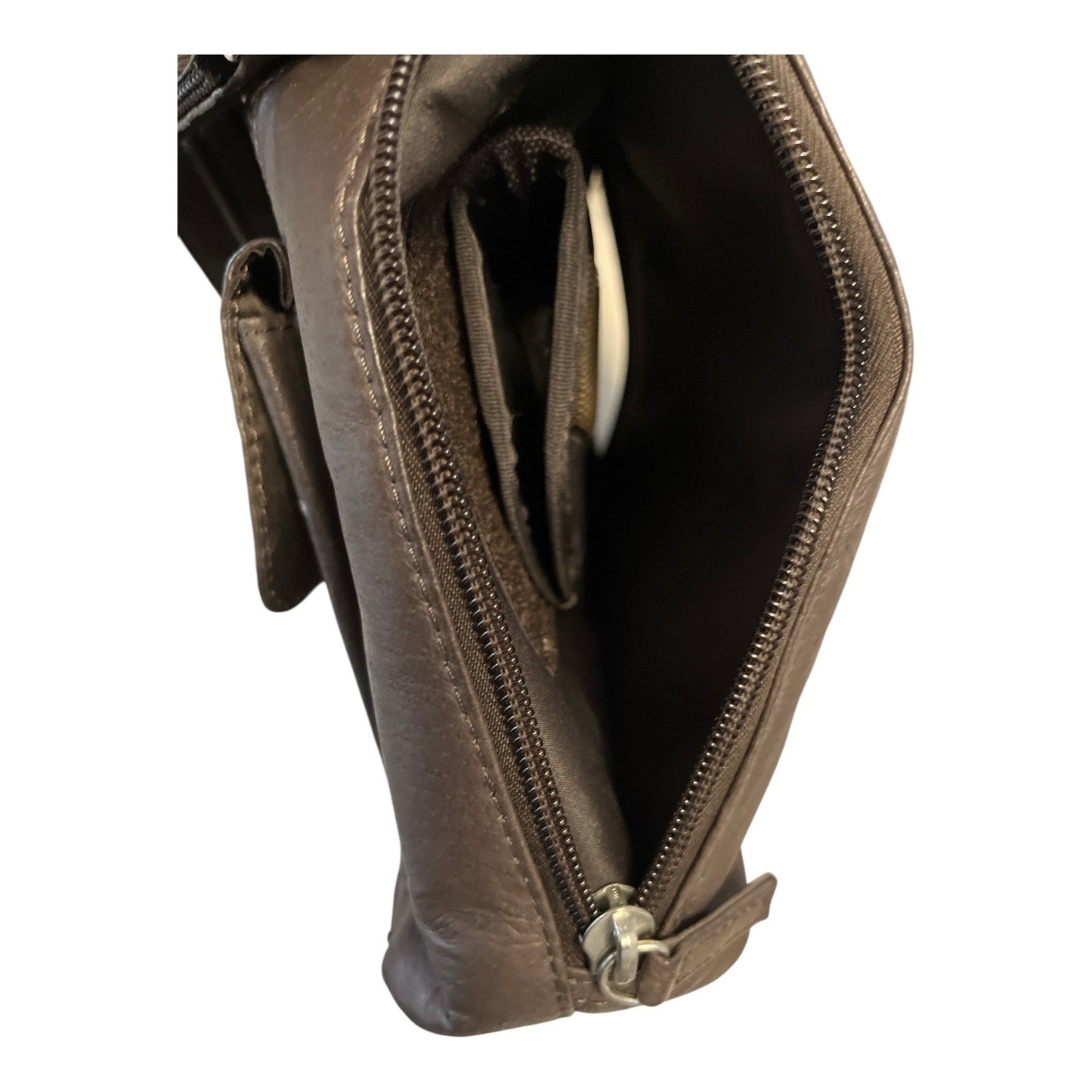Gun Tote’n Mamas Brown Leather Concealed Carry Crossbody Purse GTM 10"
