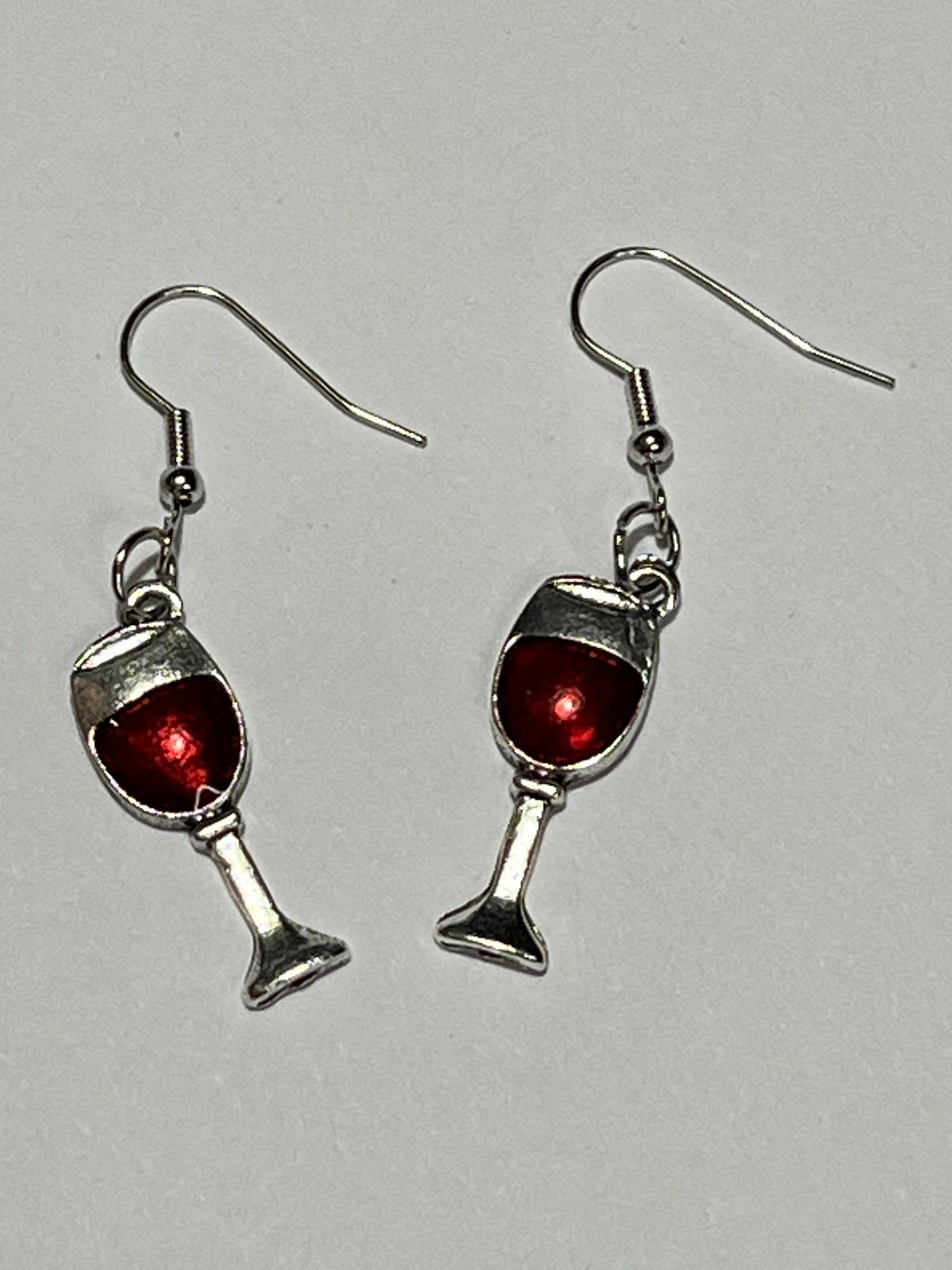 Red Wine Glass Dangle Earrings - Fun and Stylish Gift for Her - Creative Wine Jewelry