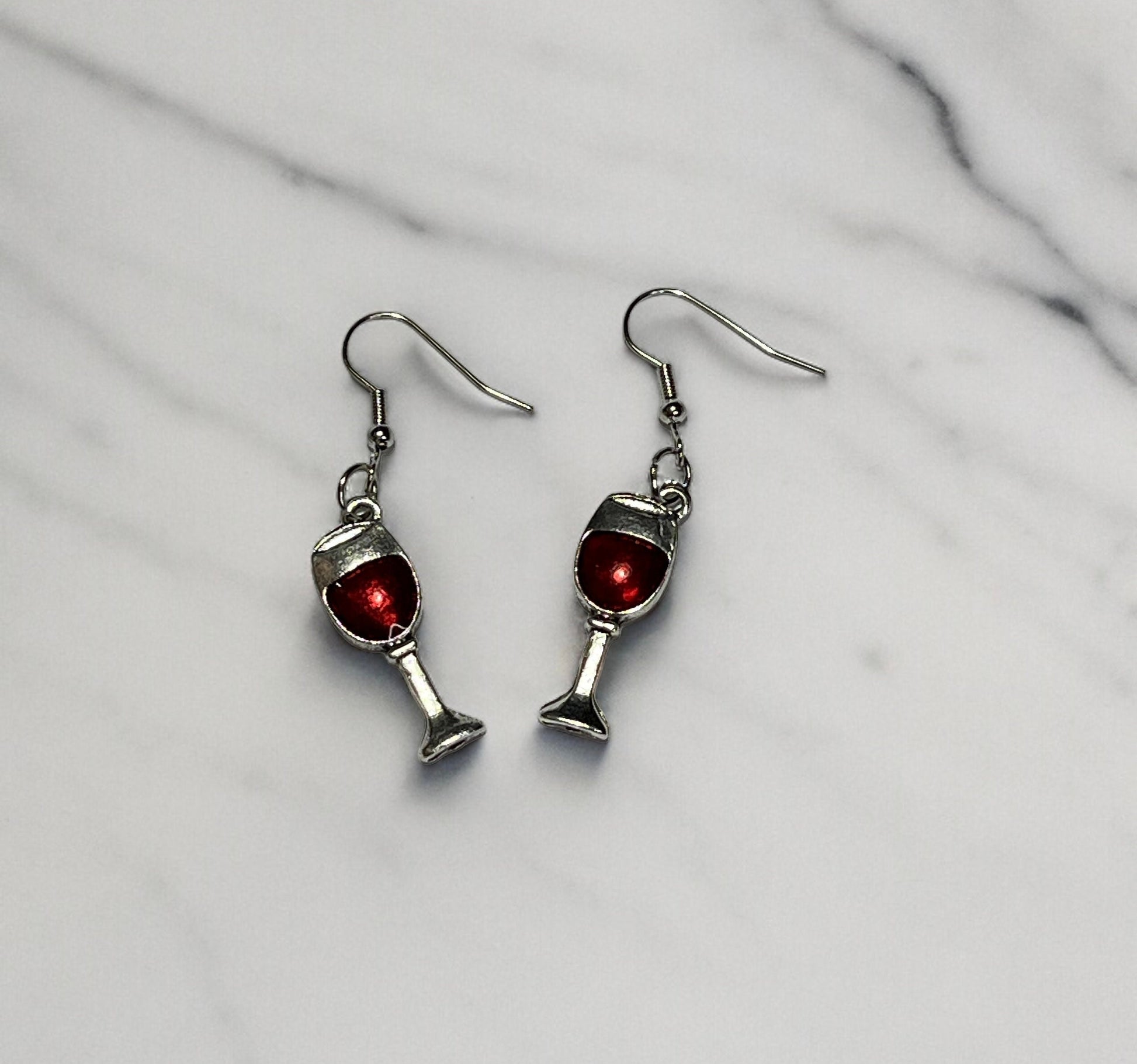 Red Wine Glass Dangle Earrings - Fun and Stylish Gift for Her - Creative Wine Jewelry