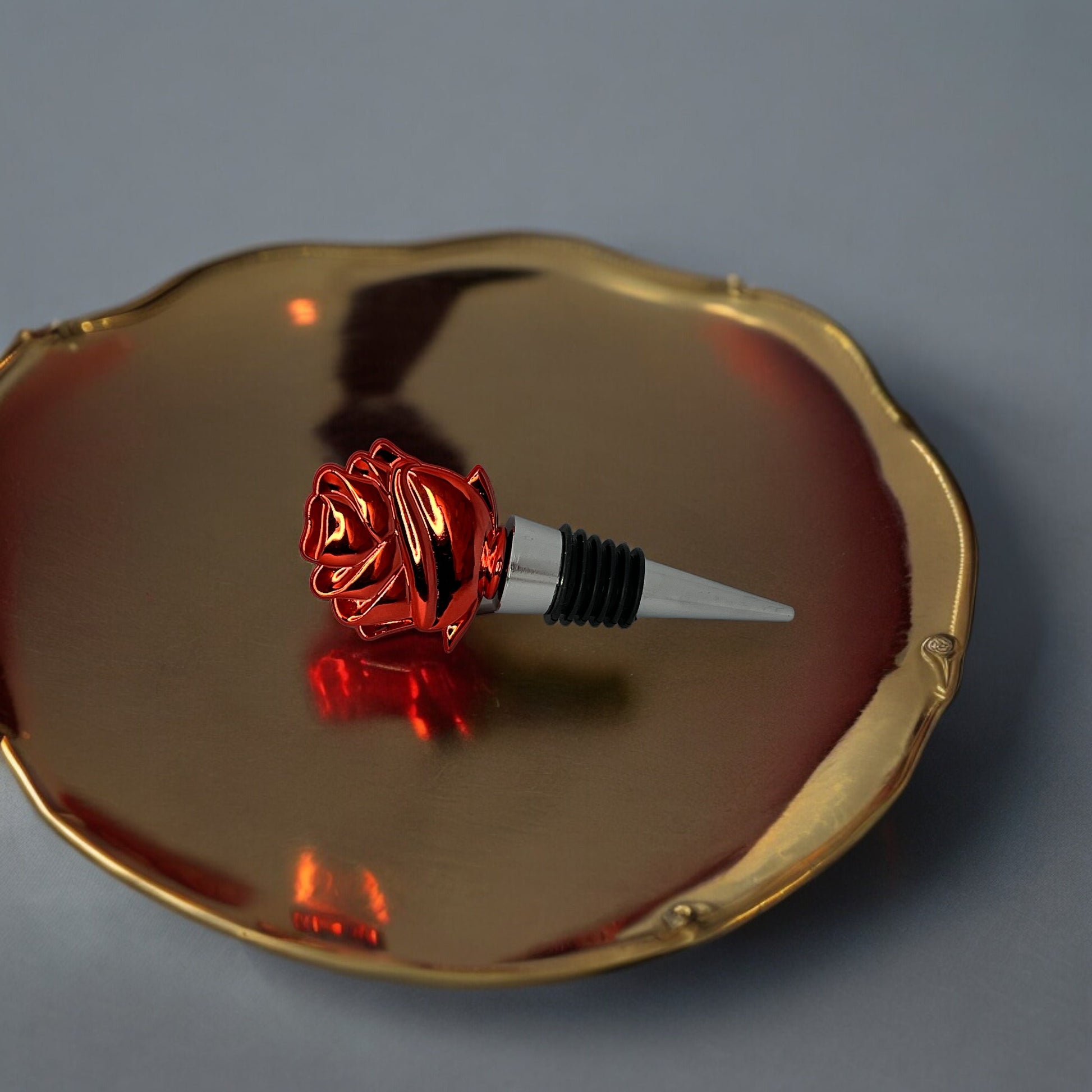 Red Rose Shaped Wine Bottle Stopper