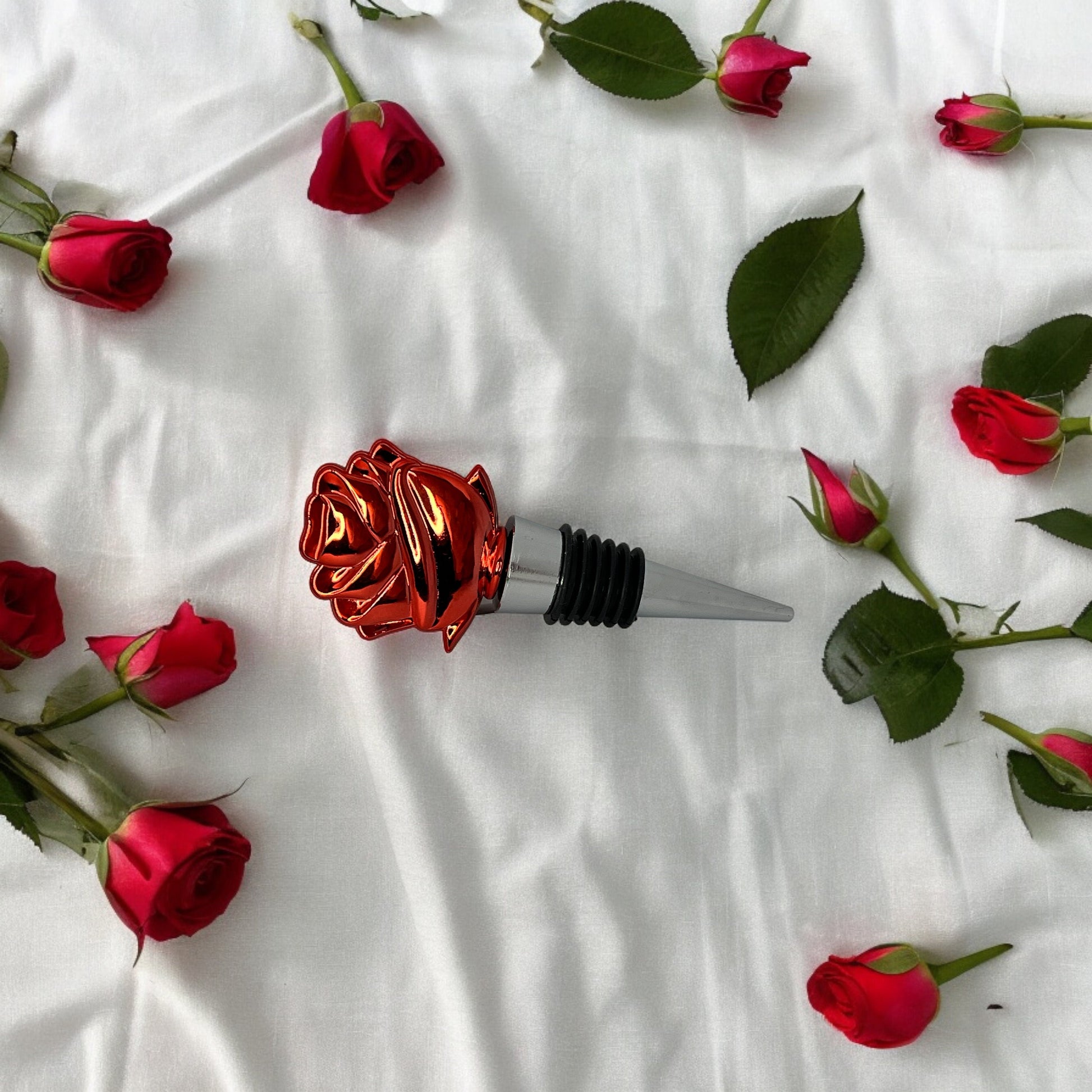 Red Rose Shaped Wine Bottle Stopper