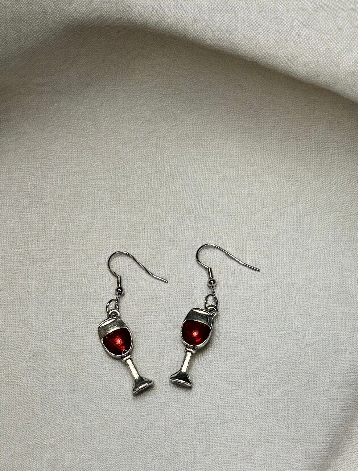 Red Wine Glass Dangle Earrings - Fun and Stylish Gift for Her - Creative Wine Jewelry