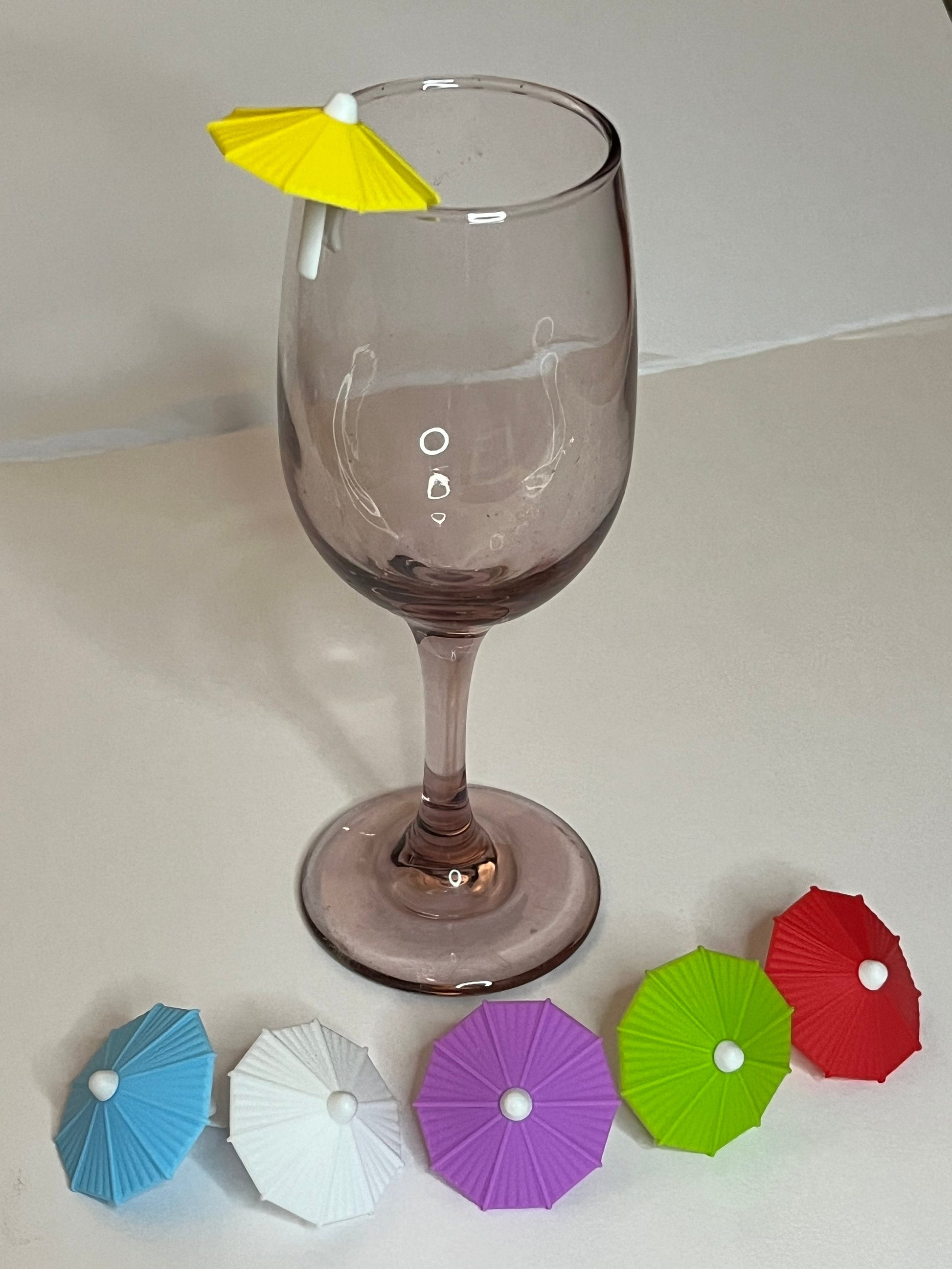 Umbrella Drink Markers for Wine Glasses Adding Fun to Any Party or Get Together Silicone Colorful Beach Drinkware