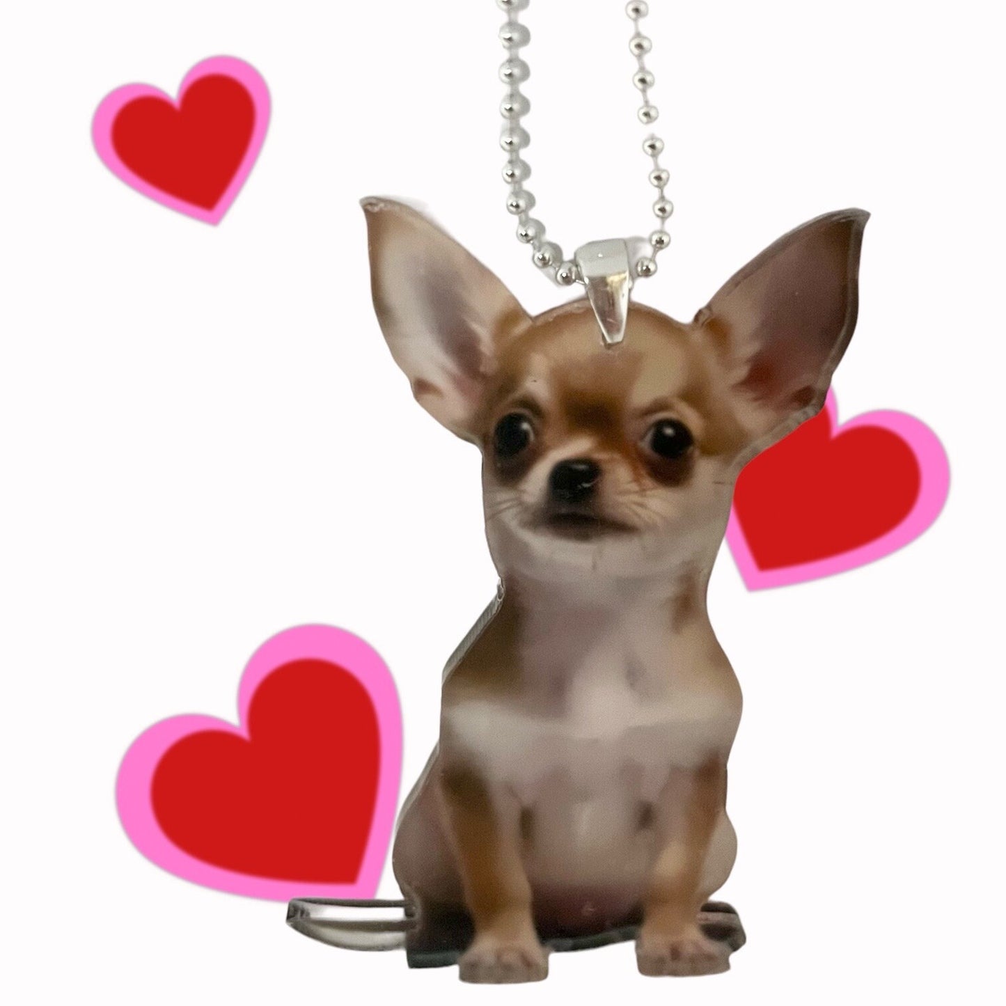 Chihuahua 2D Acrylic Pendant: Cute Dog Charms, Car Rearview Mirror Decoration Pendant, Bag & Keychain Accessories, Home Decoration, Fun