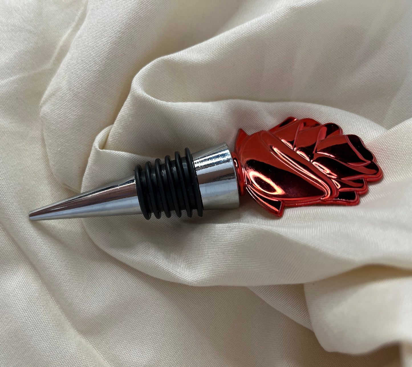 Red Rose Shaped Wine Bottle Stopper