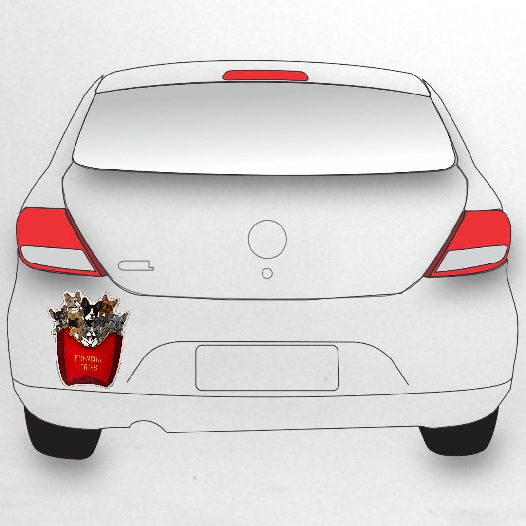 French Bulldog and French Fries Sticker, Ideal for Decorating Cars, Refrigerators, and Laptops, Enhancing the Beauty of Everyday Objects