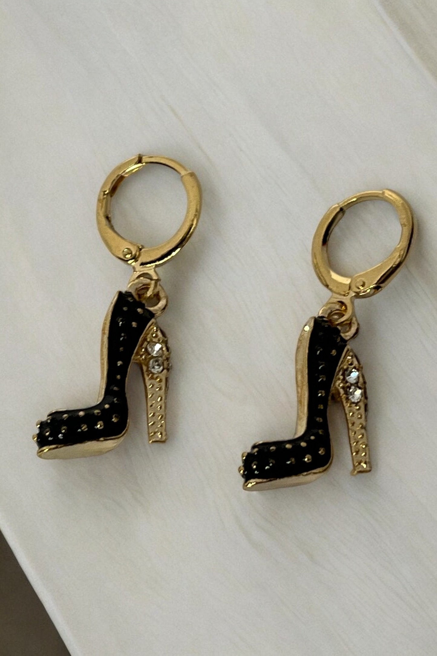 Vintage Style Women's High Heels Sparkly Rhinestone Earrings