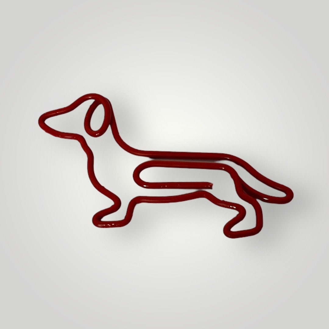 Durable Dachshund Weiner Dog Shaped Metal Paper Clips for Office Use and Dog Enthusiasts - Set of 4