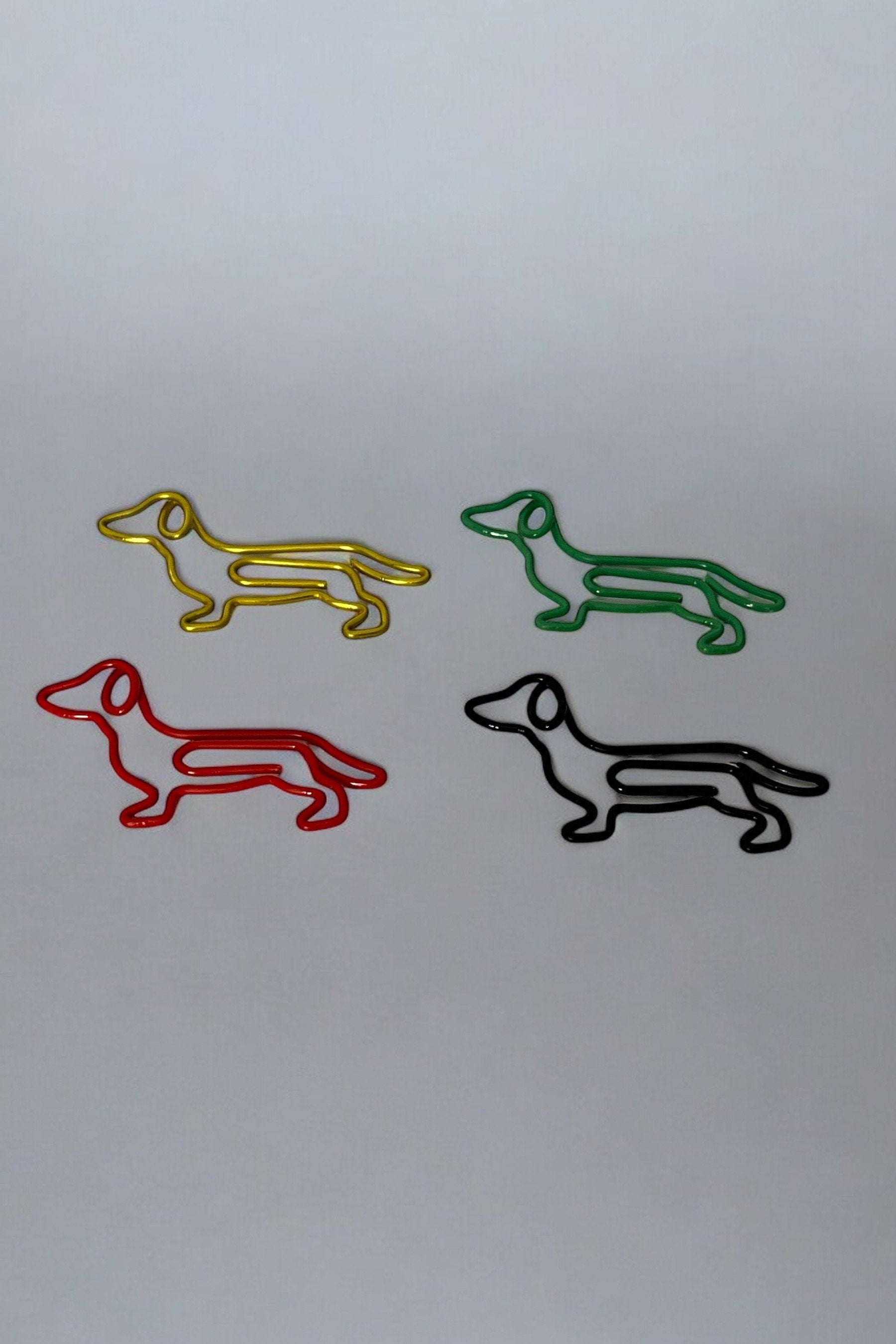 Durable Dachshund Weiner Dog Shaped Metal Paper Clips for Office Use and Dog Enthusiasts - Set of 4