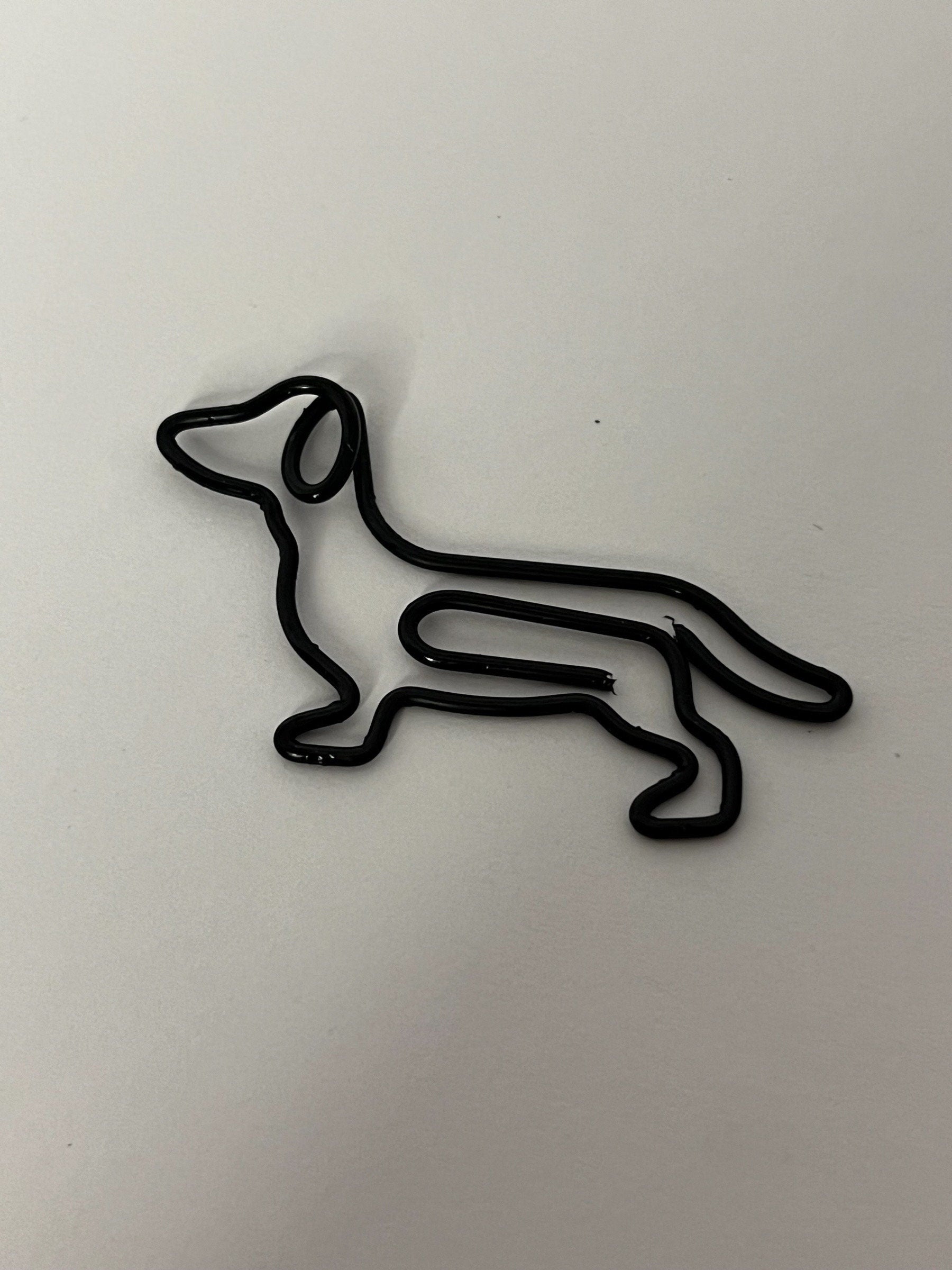 Durable Dachshund Weiner Dog Shaped Metal Paper Clips for Office Use and Dog Enthusiasts - Set of 4