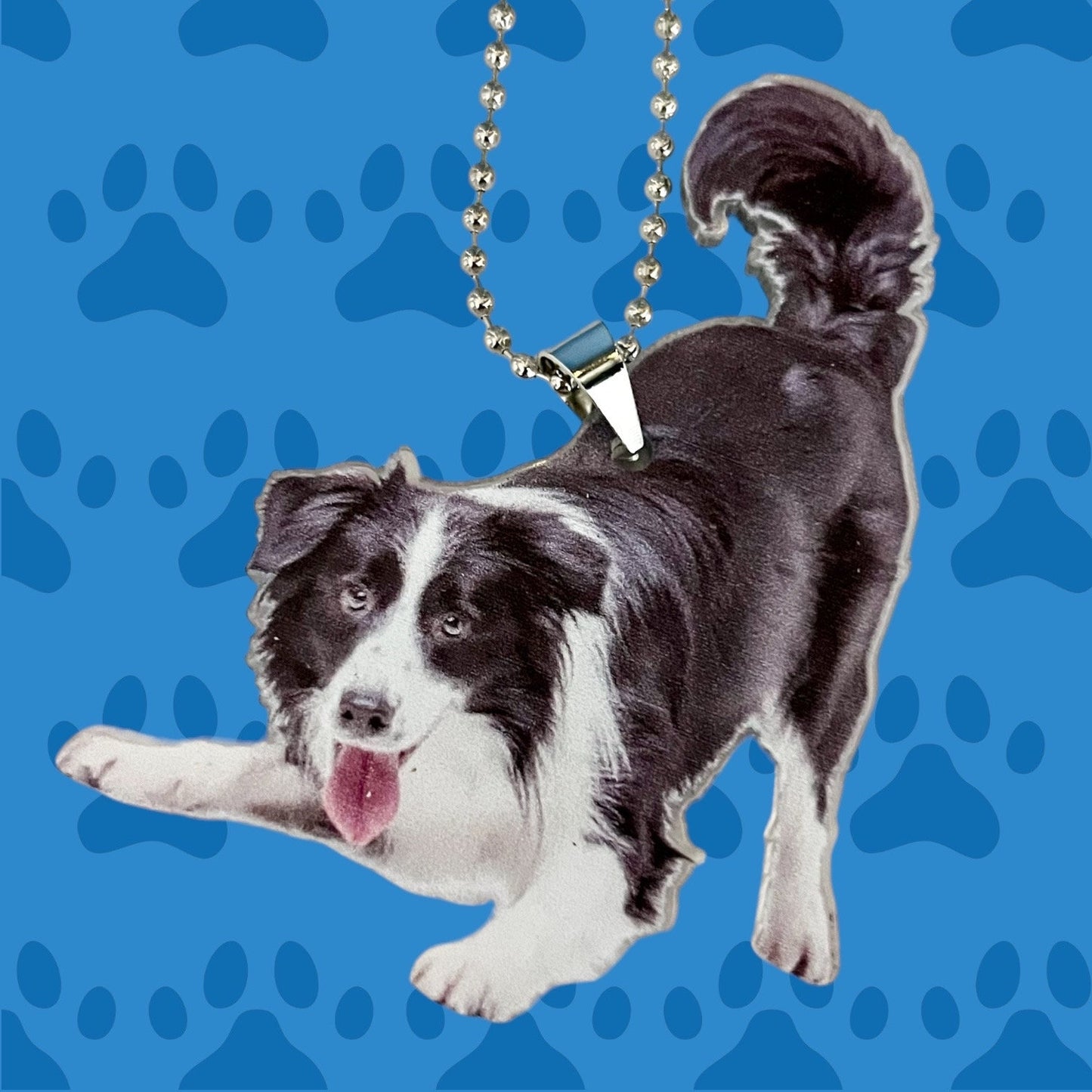 Border Collie 2D Acrylic Keychain Ornament - Cute Dog Lover Gift - Backpack Charm Decoration