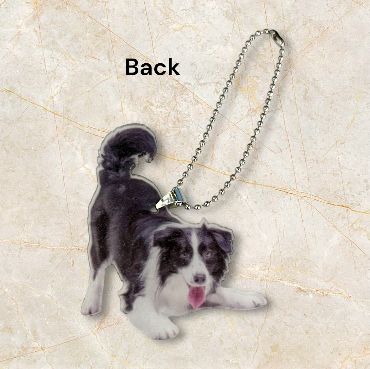 Border Collie 2D Acrylic Keychain Ornament - Cute Dog Lover Gift - Backpack Charm Decoration