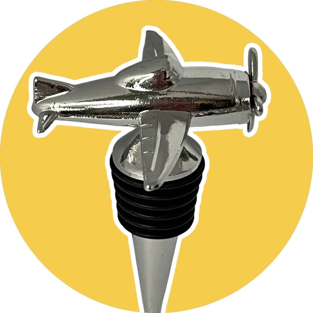 Airplane Wine Stopper - Preserve Freshness in Style - Unique Metal Bottle Sealer for Wine Lovers