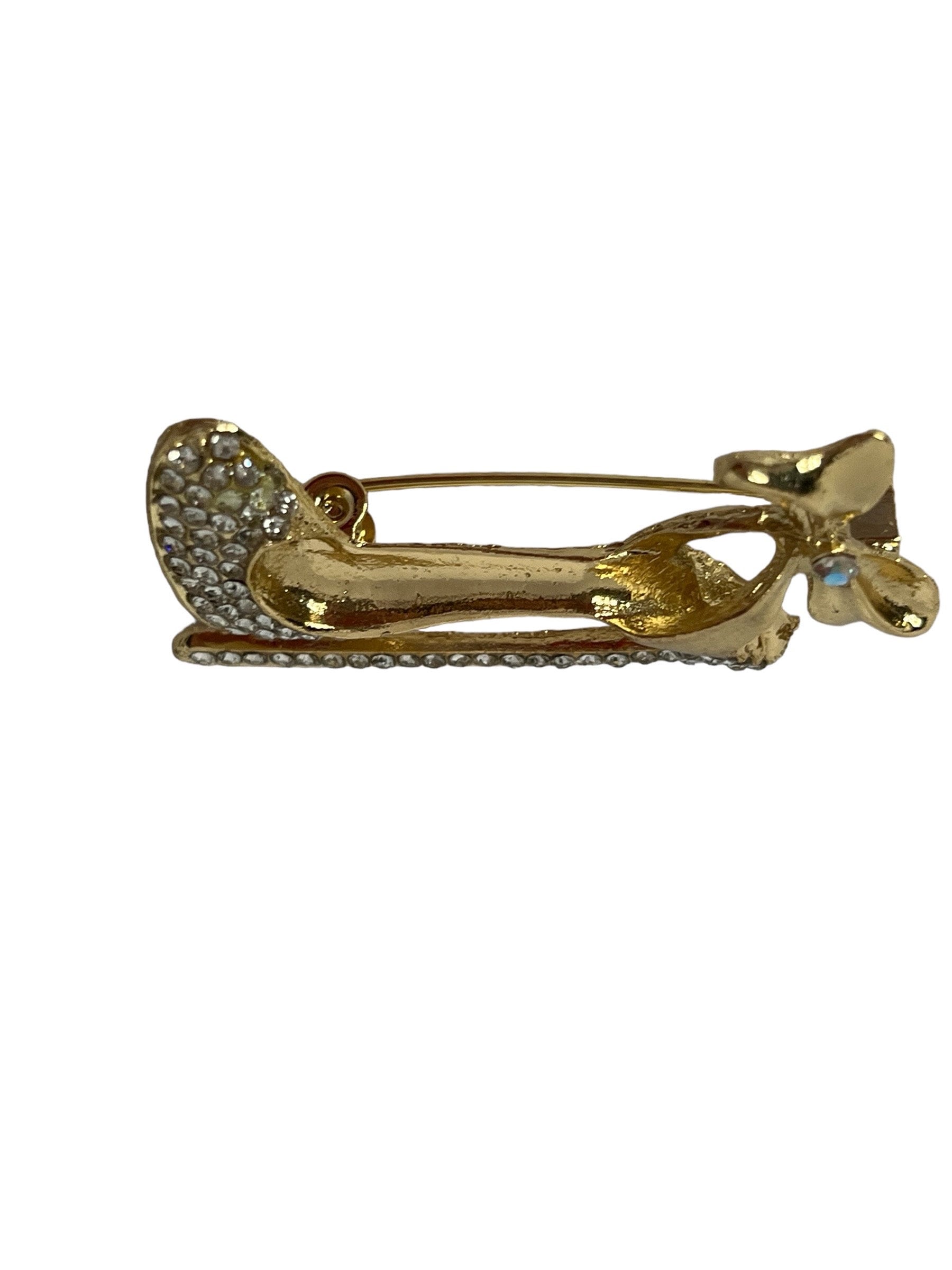 Glamorous Sparkling Rhinestone High-Heel Pin Brooch - Add a Touch of Elegance to Your Look