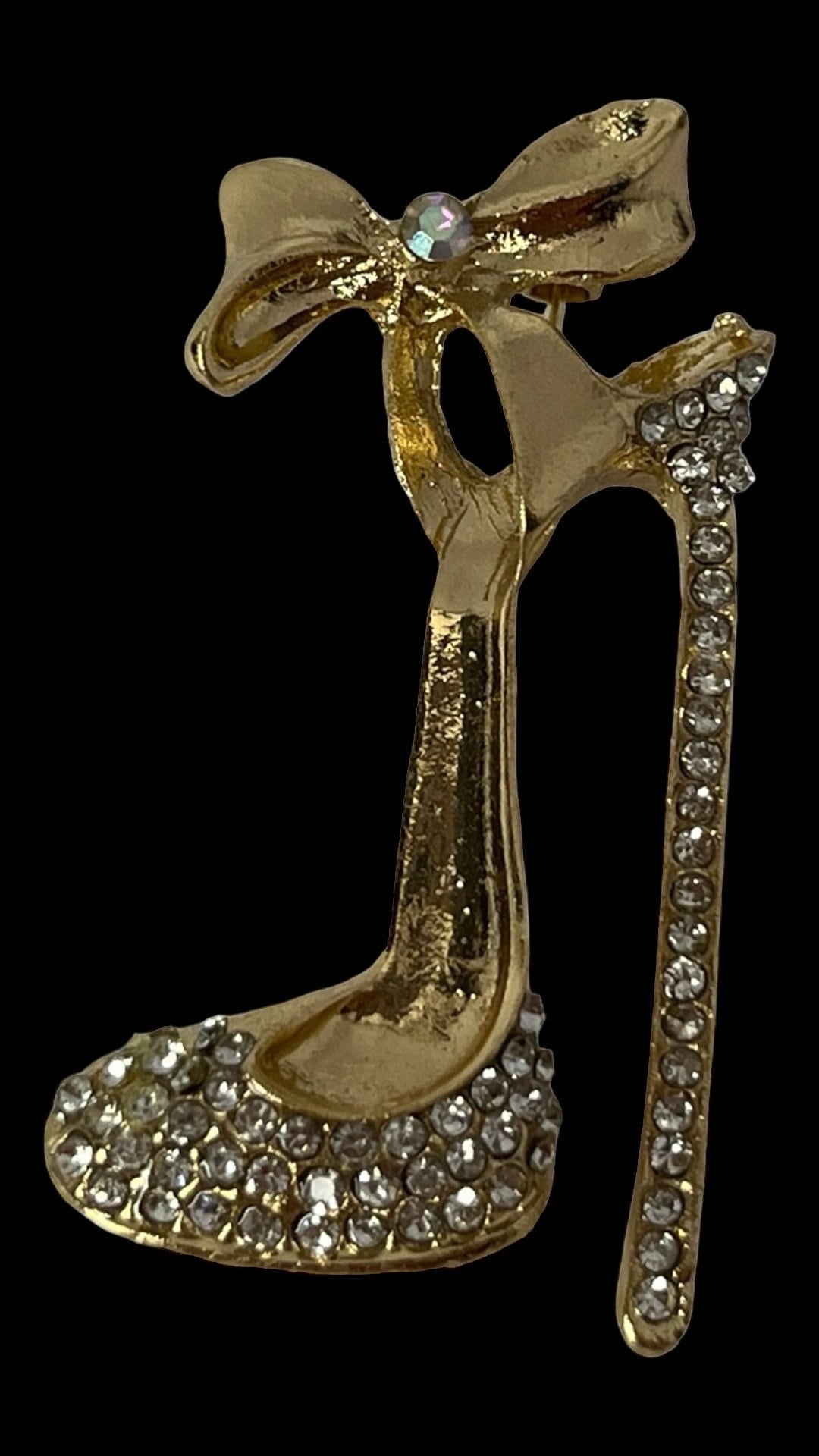 Glamorous Sparkling Rhinestone High-Heel Pin Brooch - Add a Touch of Elegance to Your Look