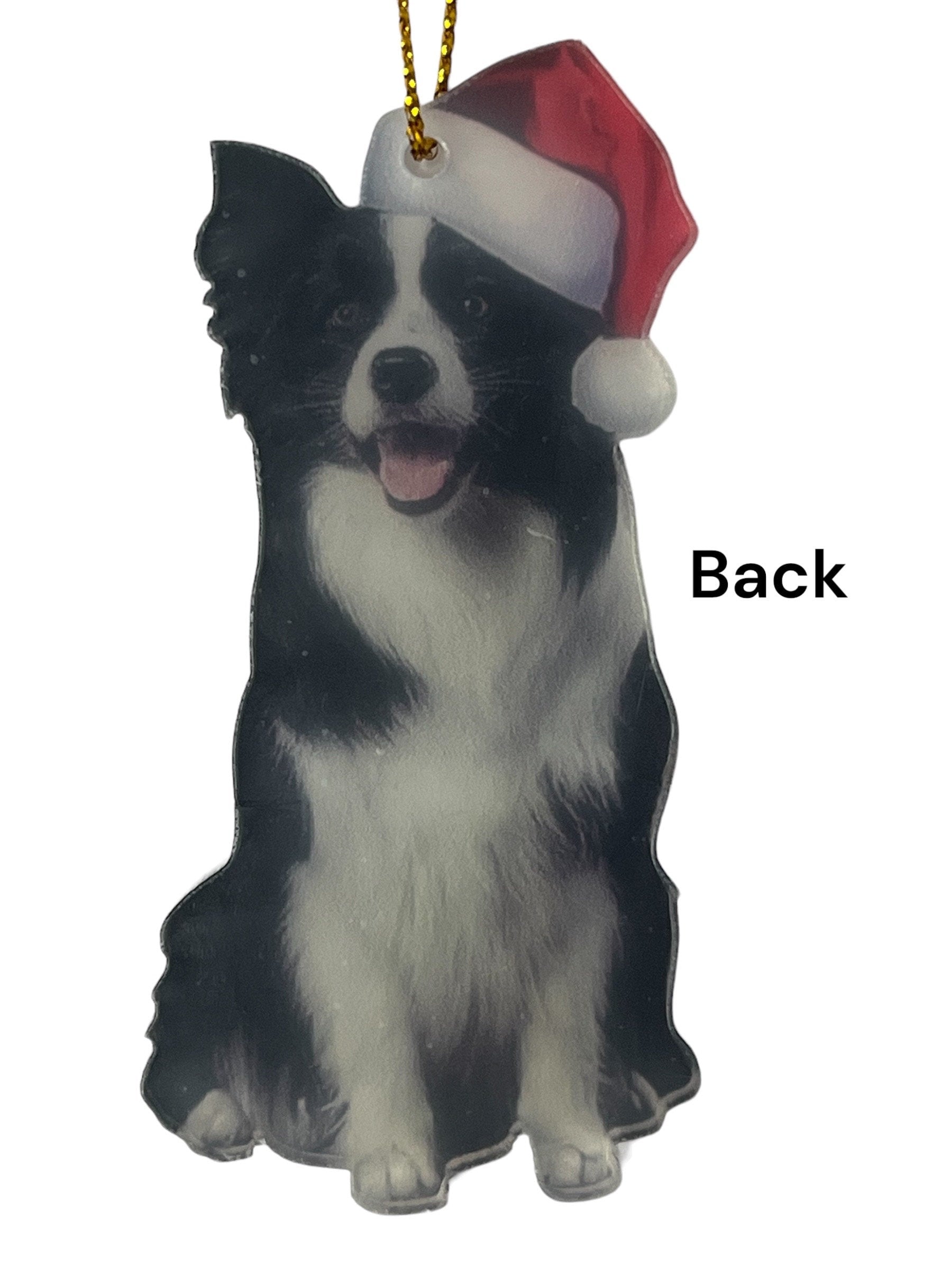 Border Collie Christmas Pendant - Acrylic Ornament; Perfect Decoration for Cars, Rooms, Trees, Backpacks, & Gifts