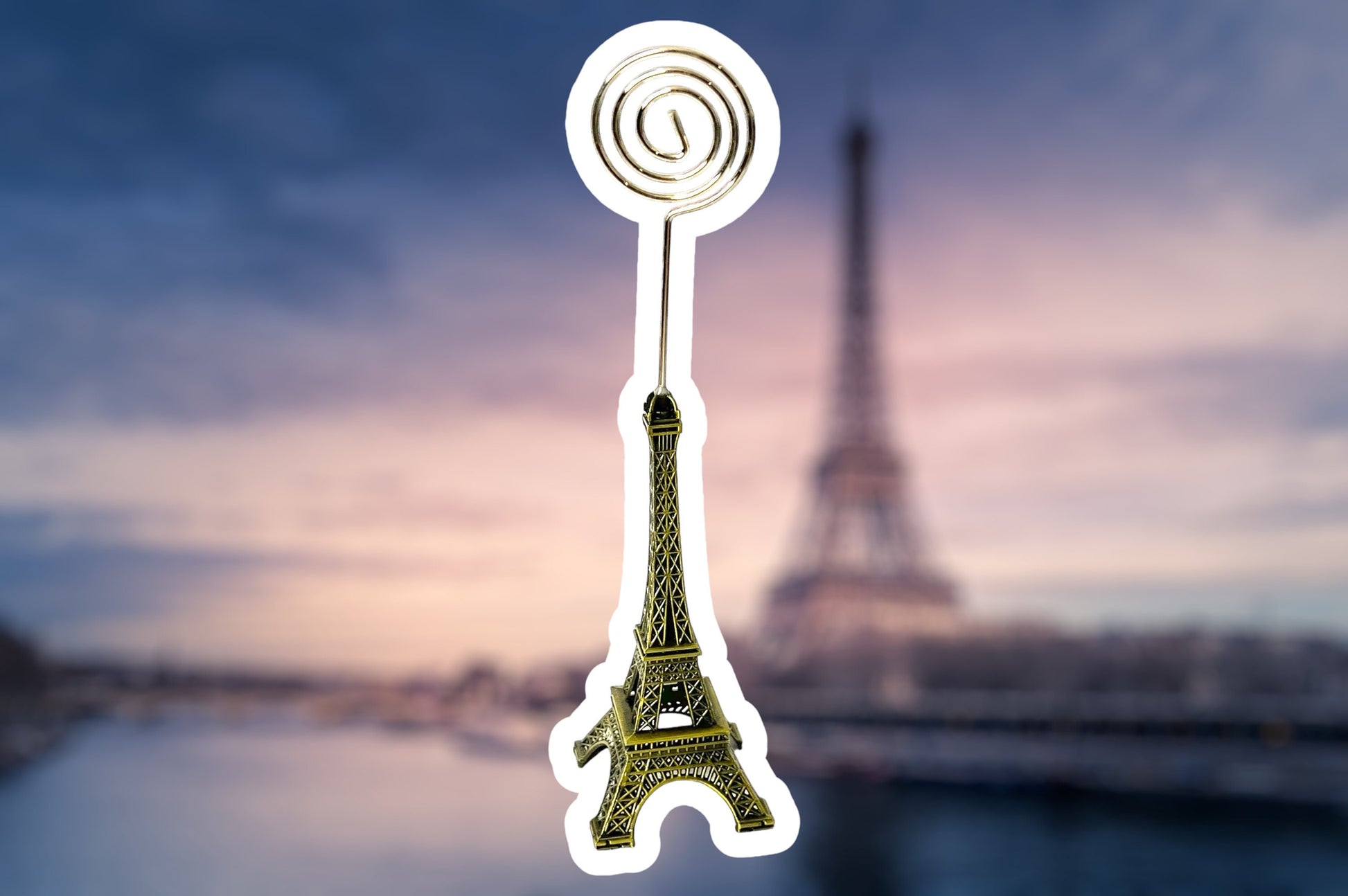 Elegant Paris Eiffel Tower Bronze Memo & Photo Metal Clip Holder for Chic Office Decor