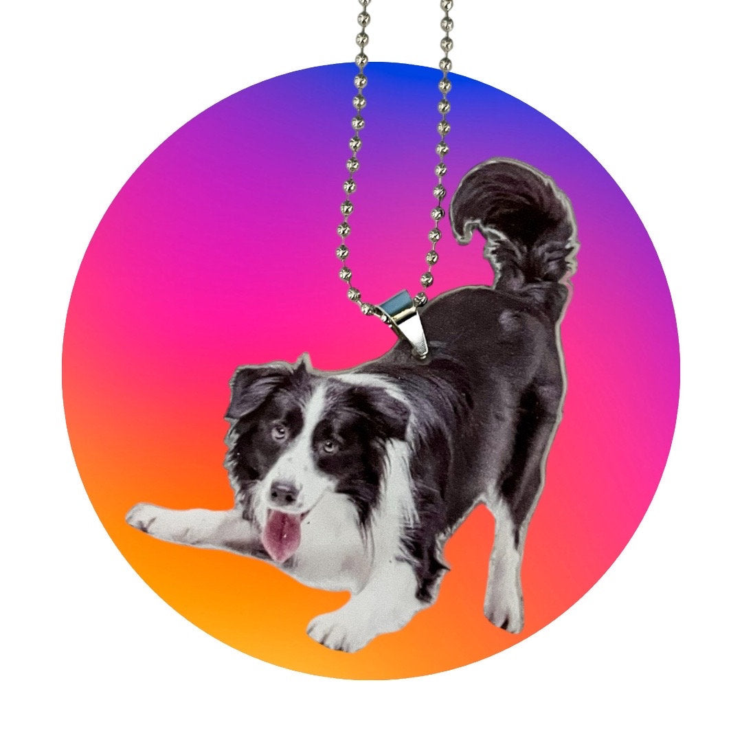 Border Collie 2D Acrylic Keychain Ornament - Cute Dog Lover Gift - Backpack Charm Decoration