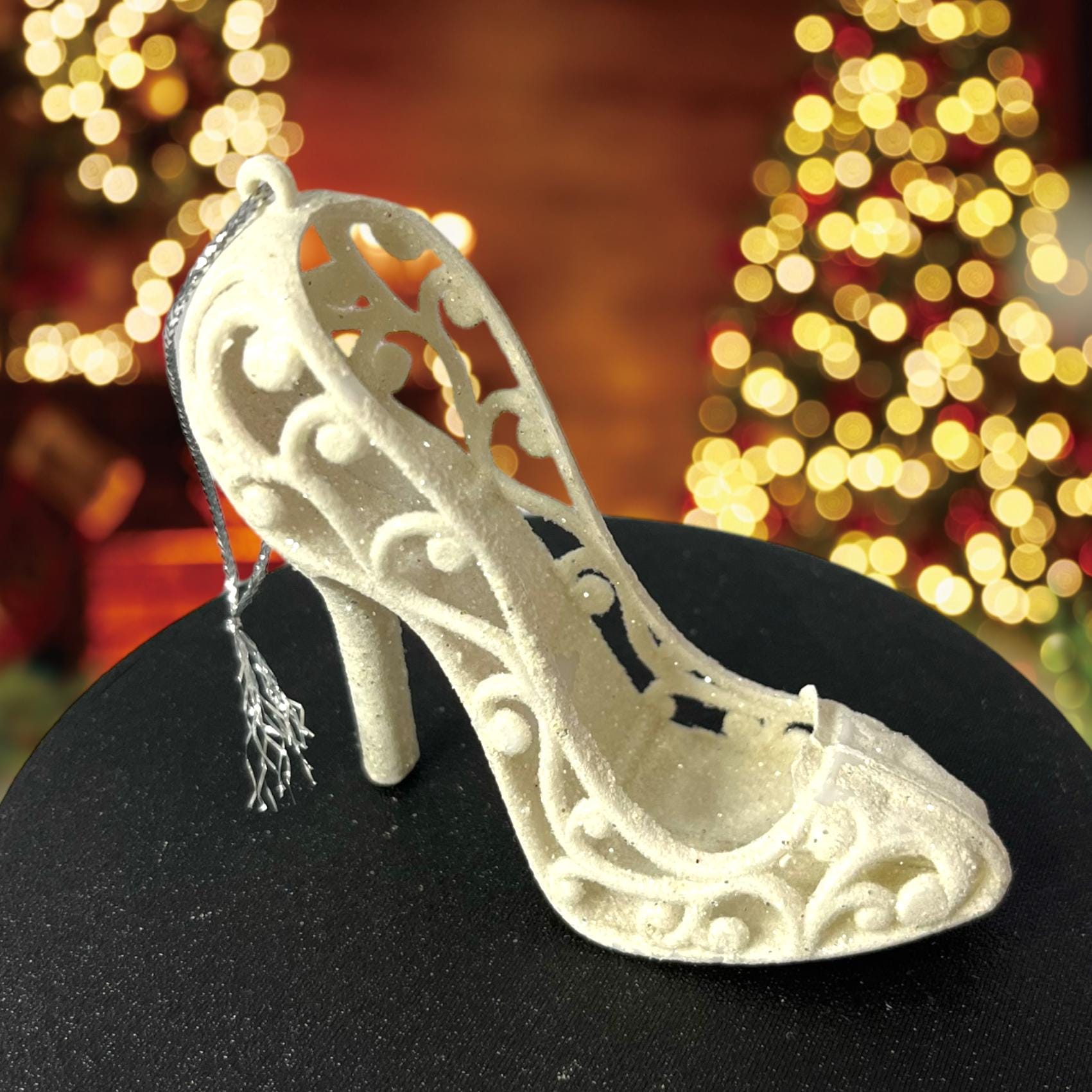 Sparkling Glitter Holiday High Heel: Lightweight Ornament for Holiday or Everyday Decor