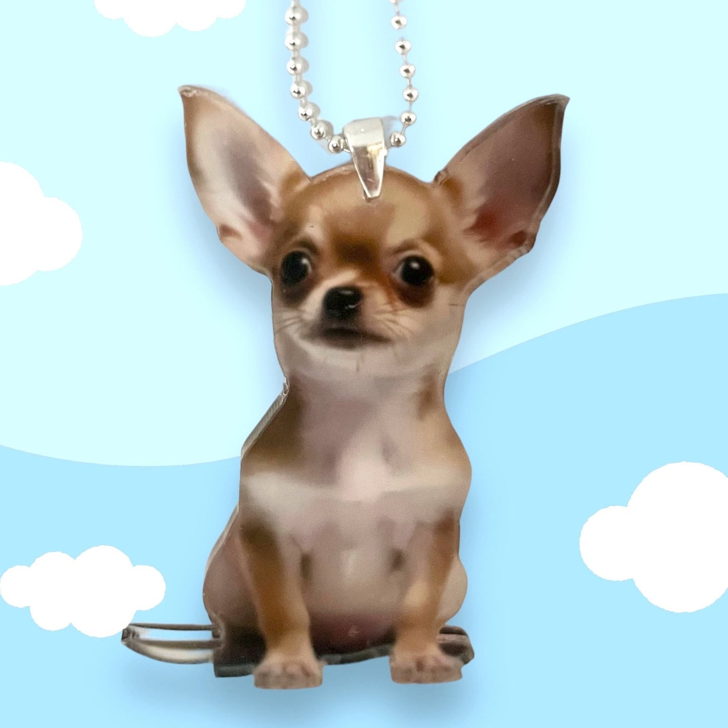 Chihuahua 2D Acrylic Pendant: Cute Dog Charms, Car Rearview Mirror Decoration Pendant, Bag & Keychain Accessories, Home Decoration, Fun