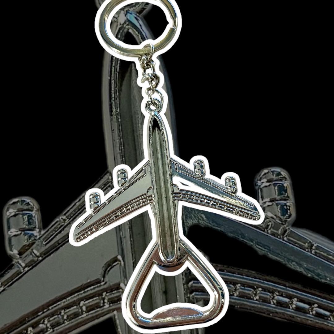 Travel Themed Keychain Bottle Opener - Retro Airplane Design