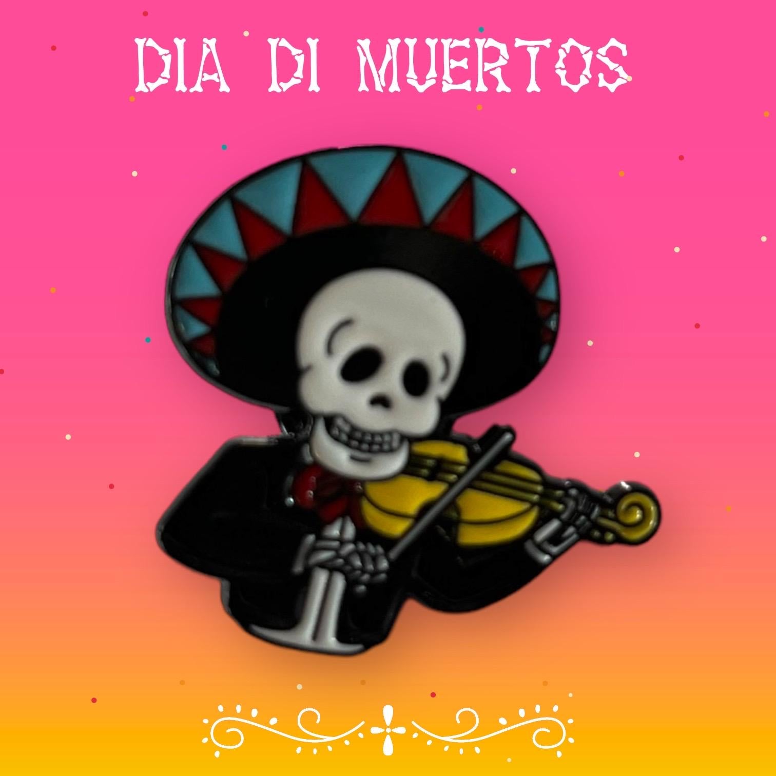 Día de Los Muertos (Day of the Dead) Brooches - Festive Band Series - Enamel Put-on Pins for Backpack