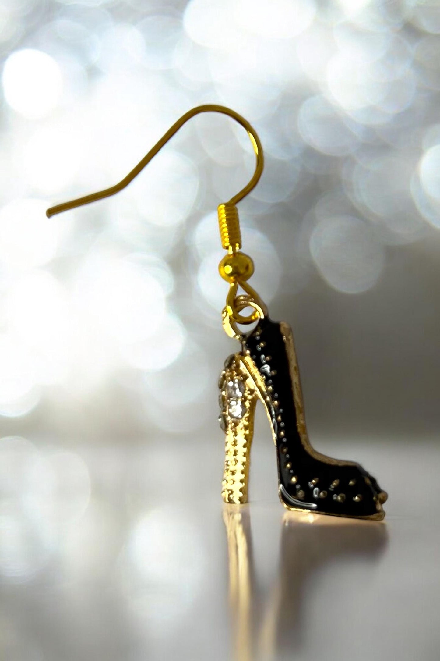 Vintage Style Women's High Heels Sparkly Rhinestone Earrings