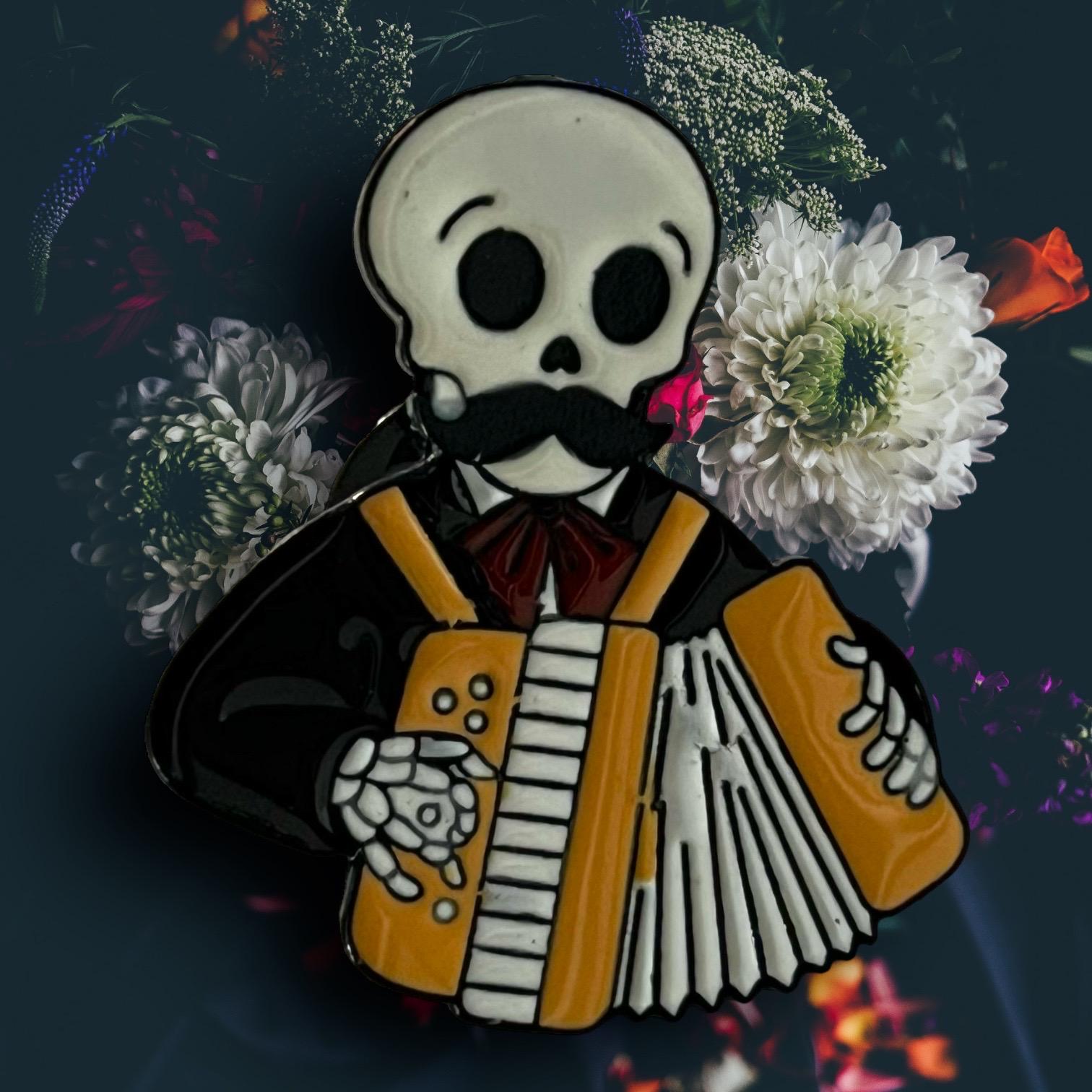 Día de Los Muertos (Day of the Dead) Brooches - Festive Band Series - Enamel Put-on Pins for Backpack