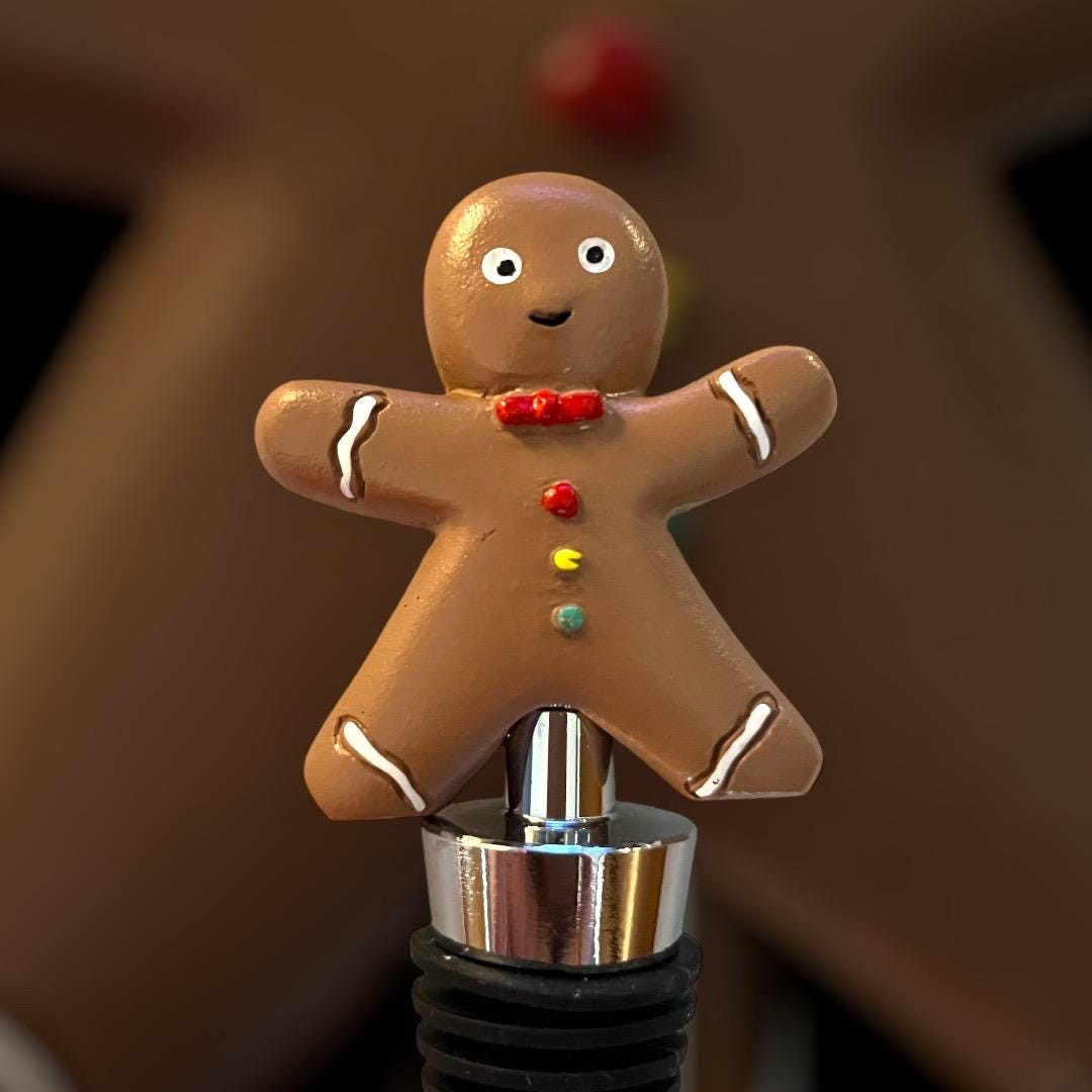 Whimsical Christmas Wine Stopper - Gingerbread Man Home Accent