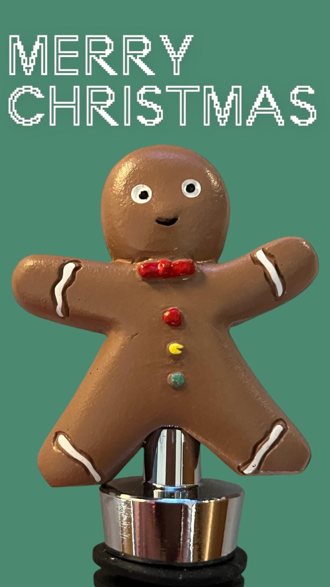 Whimsical Christmas Wine Stopper - Gingerbread Man Home Accent