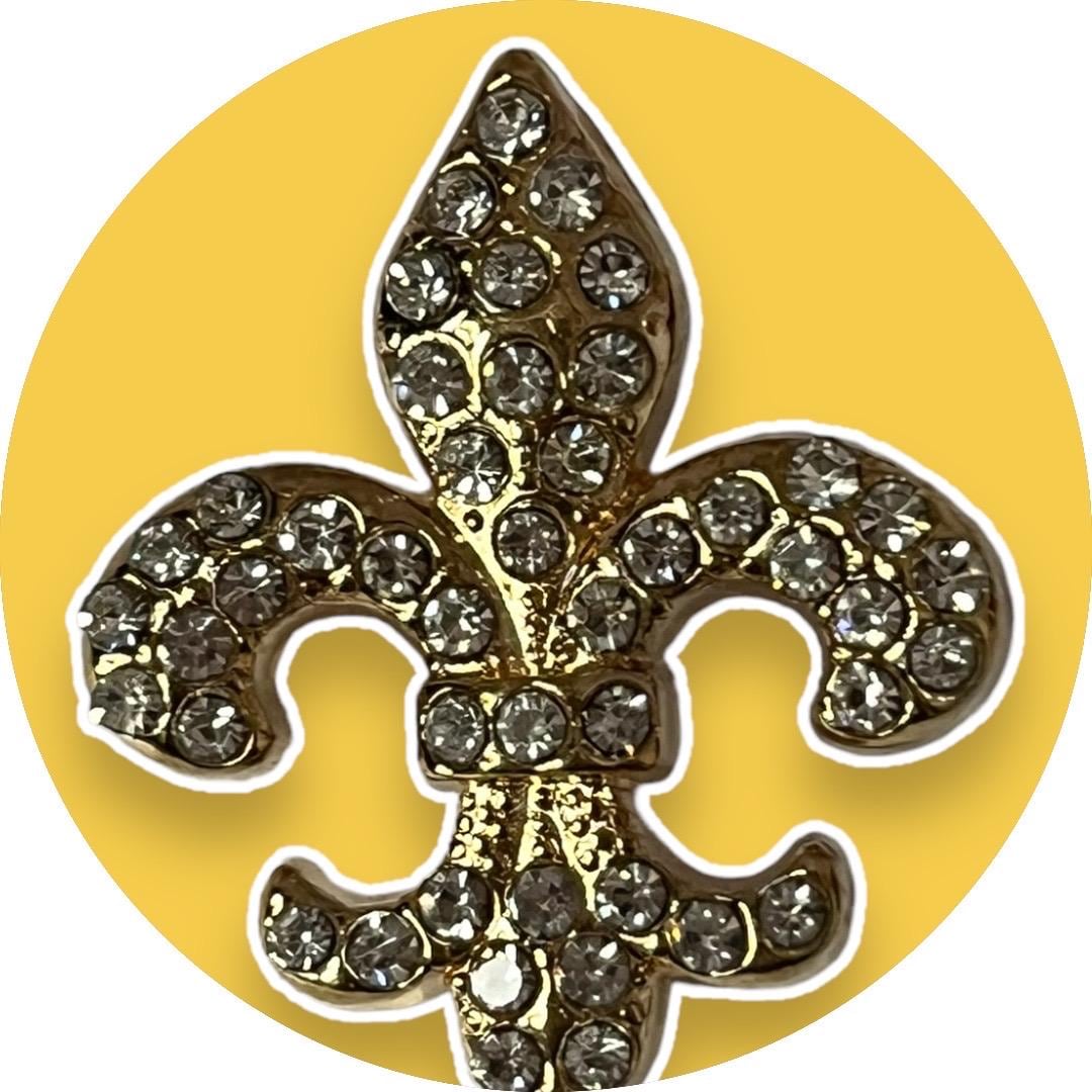 Stylish Gold Fleur de Lis Rhinestone Lapel Brooch - Versatile Pin for Any Attire