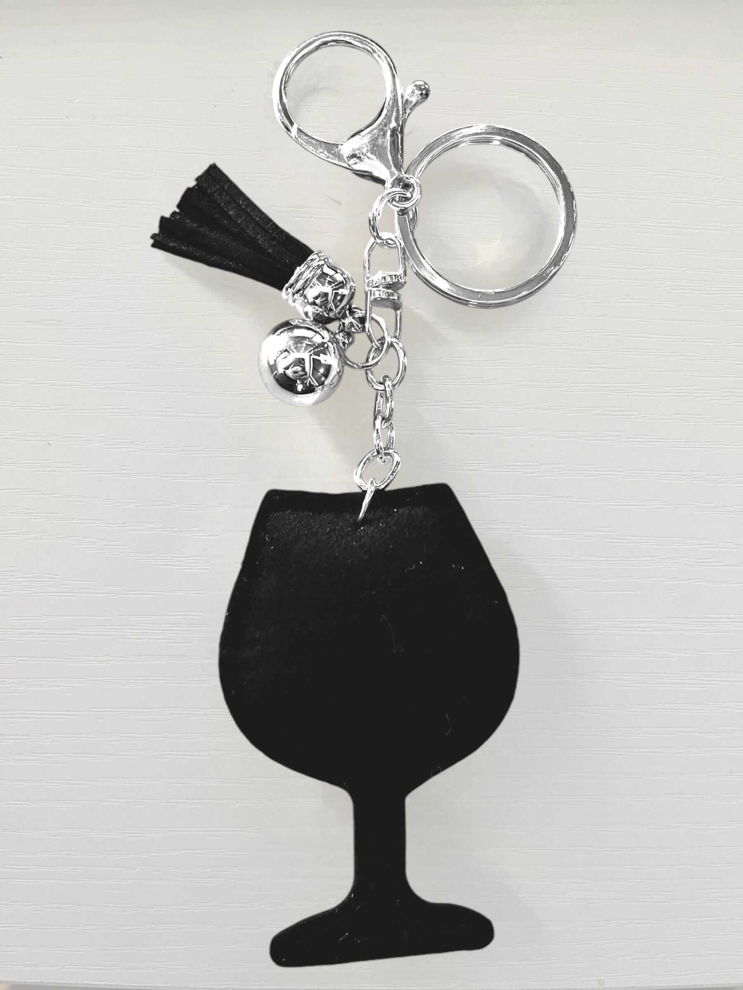 Adorable Rhinestone Wine Glass Keychain with Backpack Charm - Carry Your Wine Style