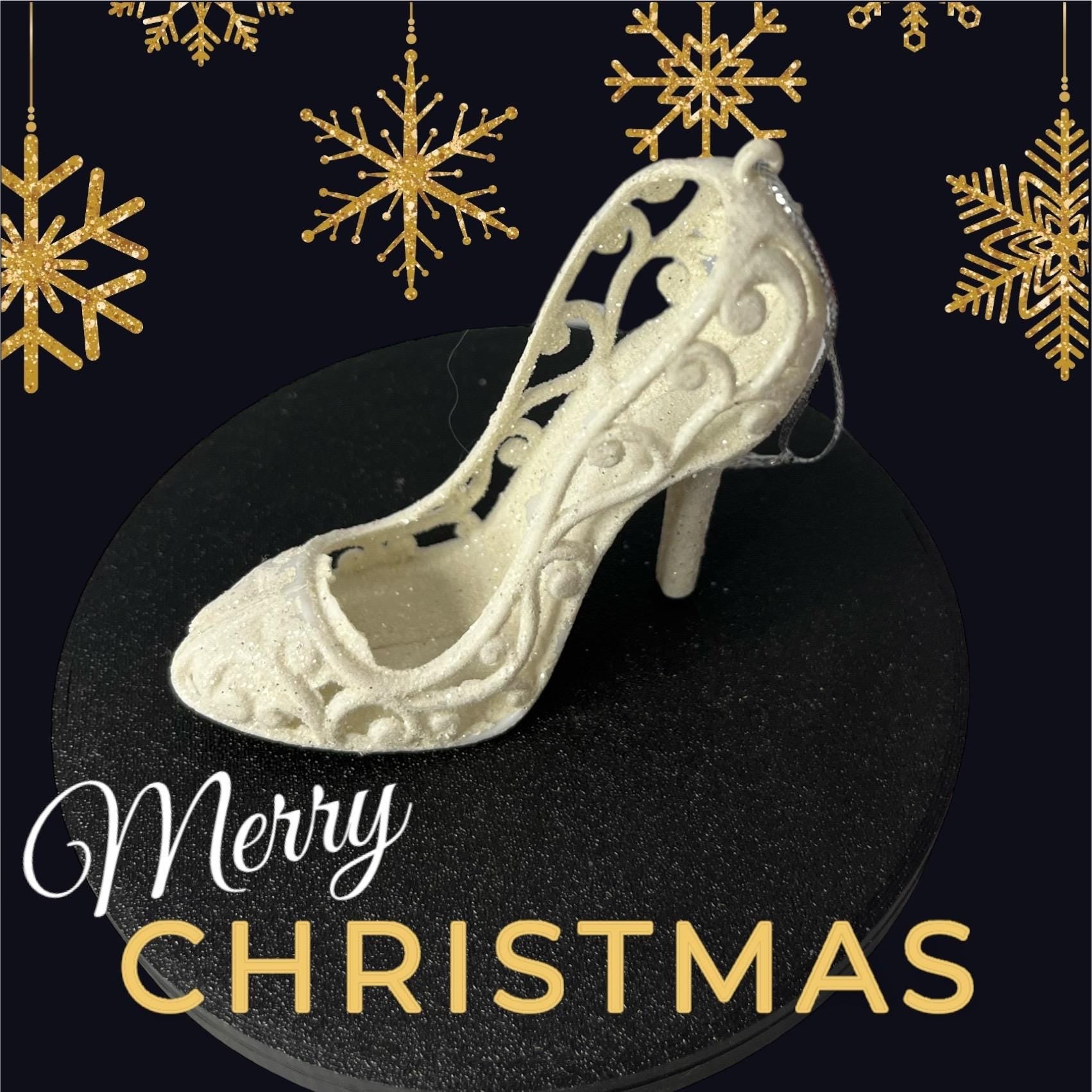 Sparkling Glitter Holiday High Heel: Lightweight Ornament for Holiday or Everyday Decor