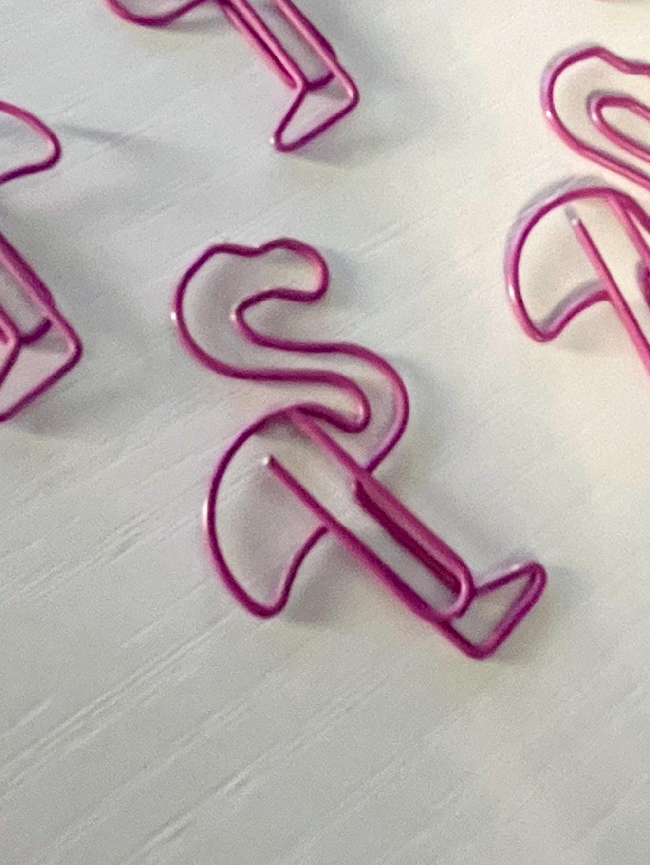 Fun Flamingo Paper Clips - Set of 5, Cute School Supplies in Pink