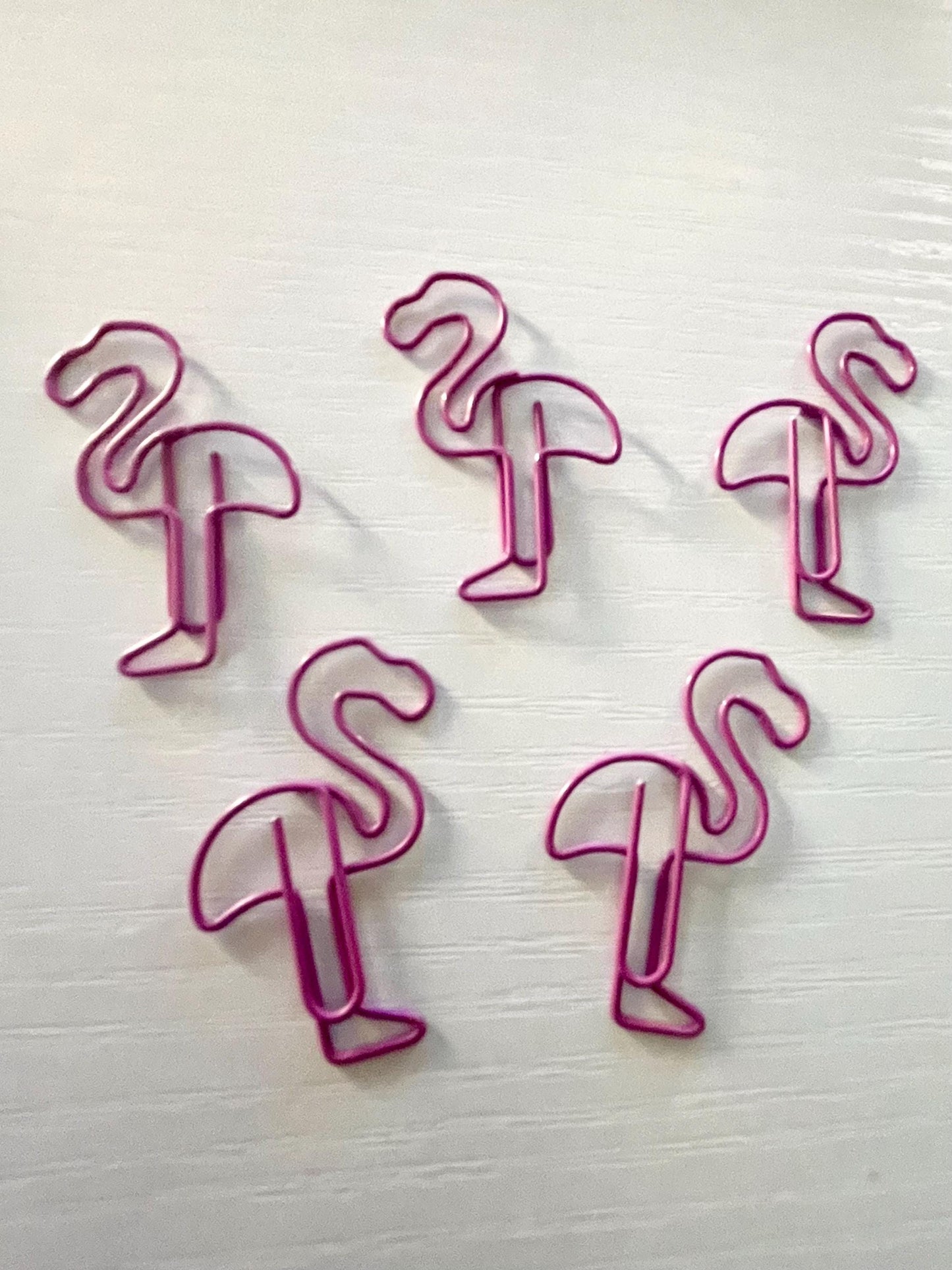 Fun Flamingo Paper Clips - Set of 5, Cute School Supplies in Pink