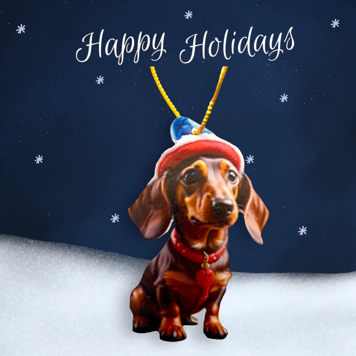 Dachshund Acrylic Christmas Tree Ornaments for Festive Home Decor