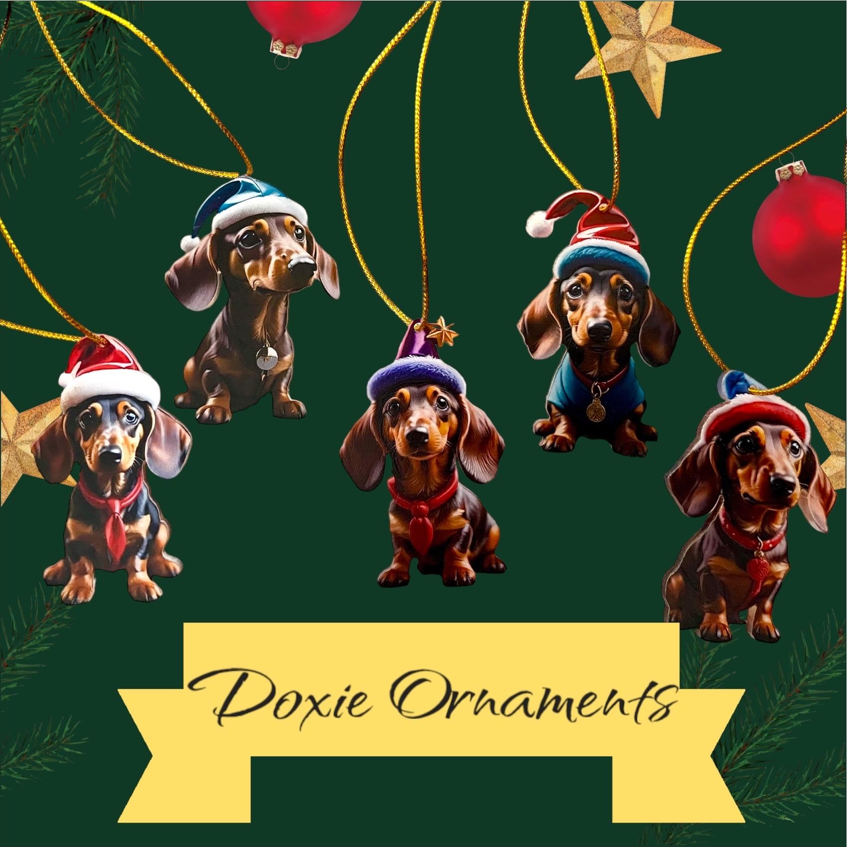 Dachshund Acrylic Christmas Tree Ornaments for Festive Home Decor