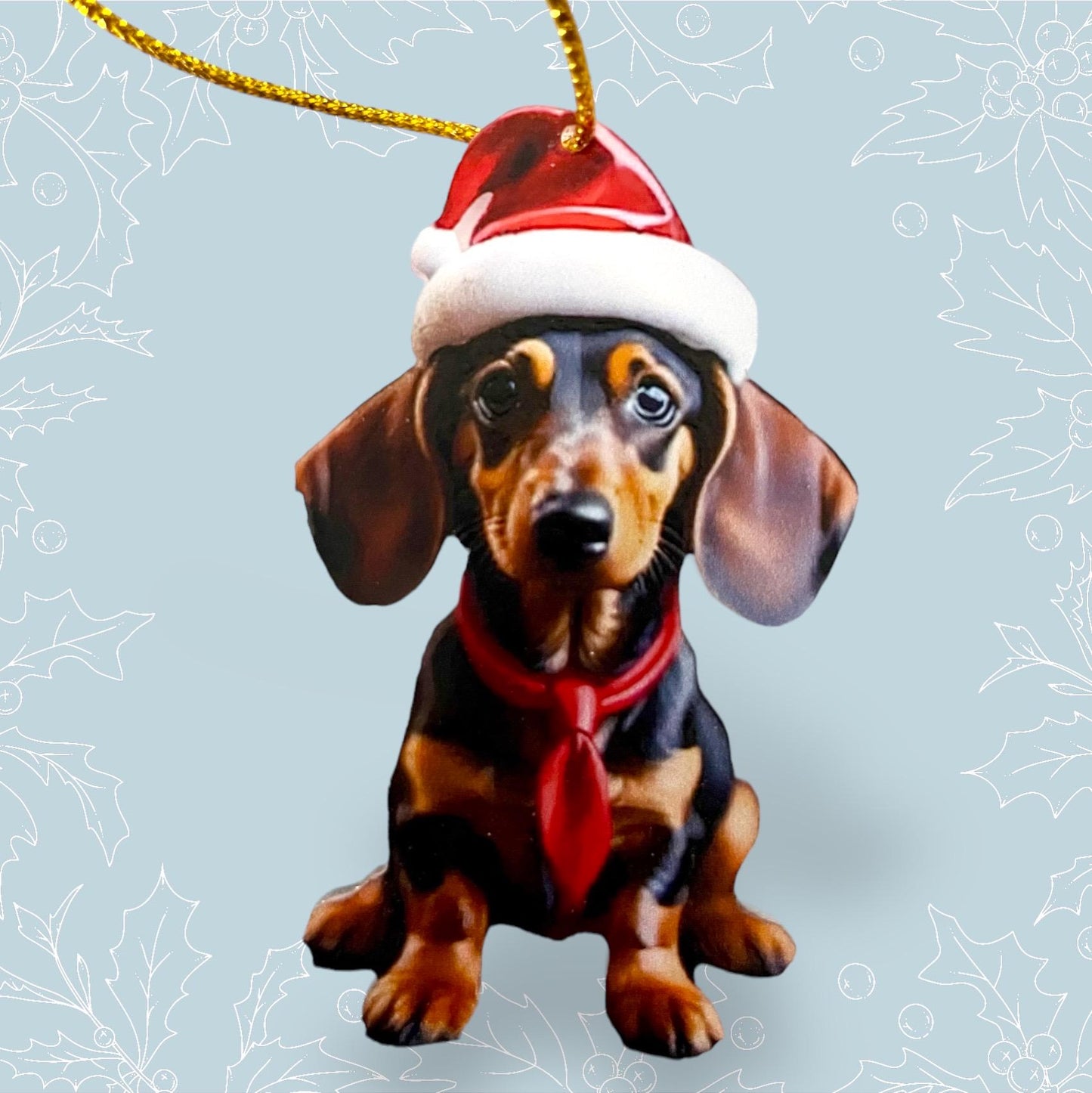 Dachshund Acrylic Christmas Tree Ornaments for Festive Home Decor