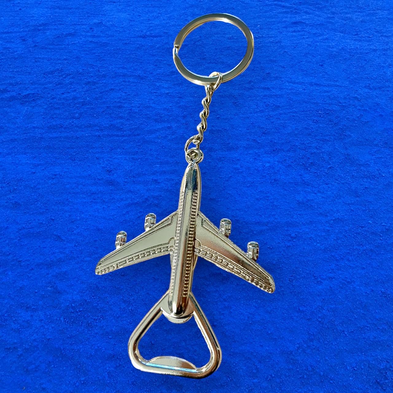 Travel Themed Keychain Bottle Opener - Retro Airplane Design