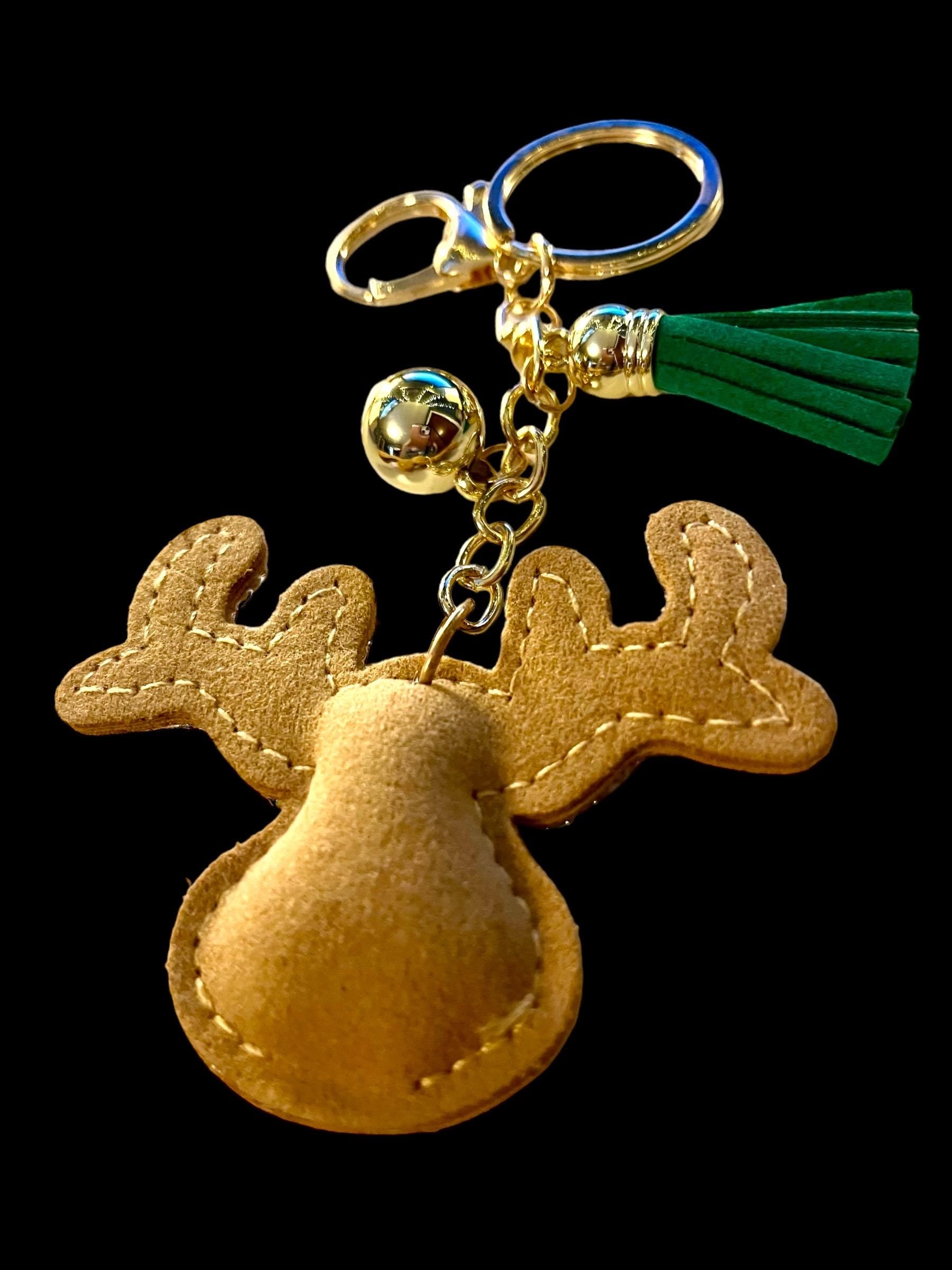 Sparkling Reindeer Keychain with Tassel - Festive Holiday Accessory - Christmas Gift Idea