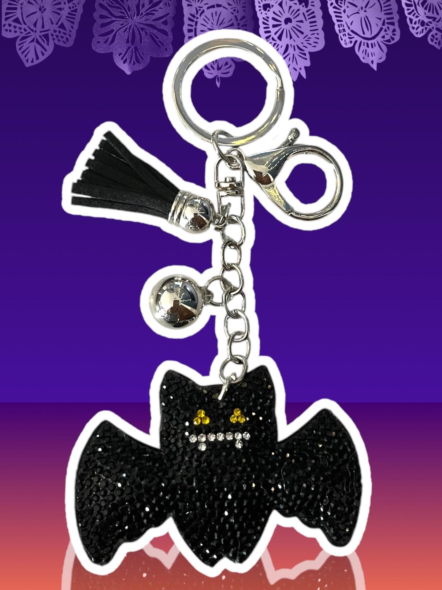 Sparkling Rhinestone Bat Keychain. Add Sparkle to Your Keys!