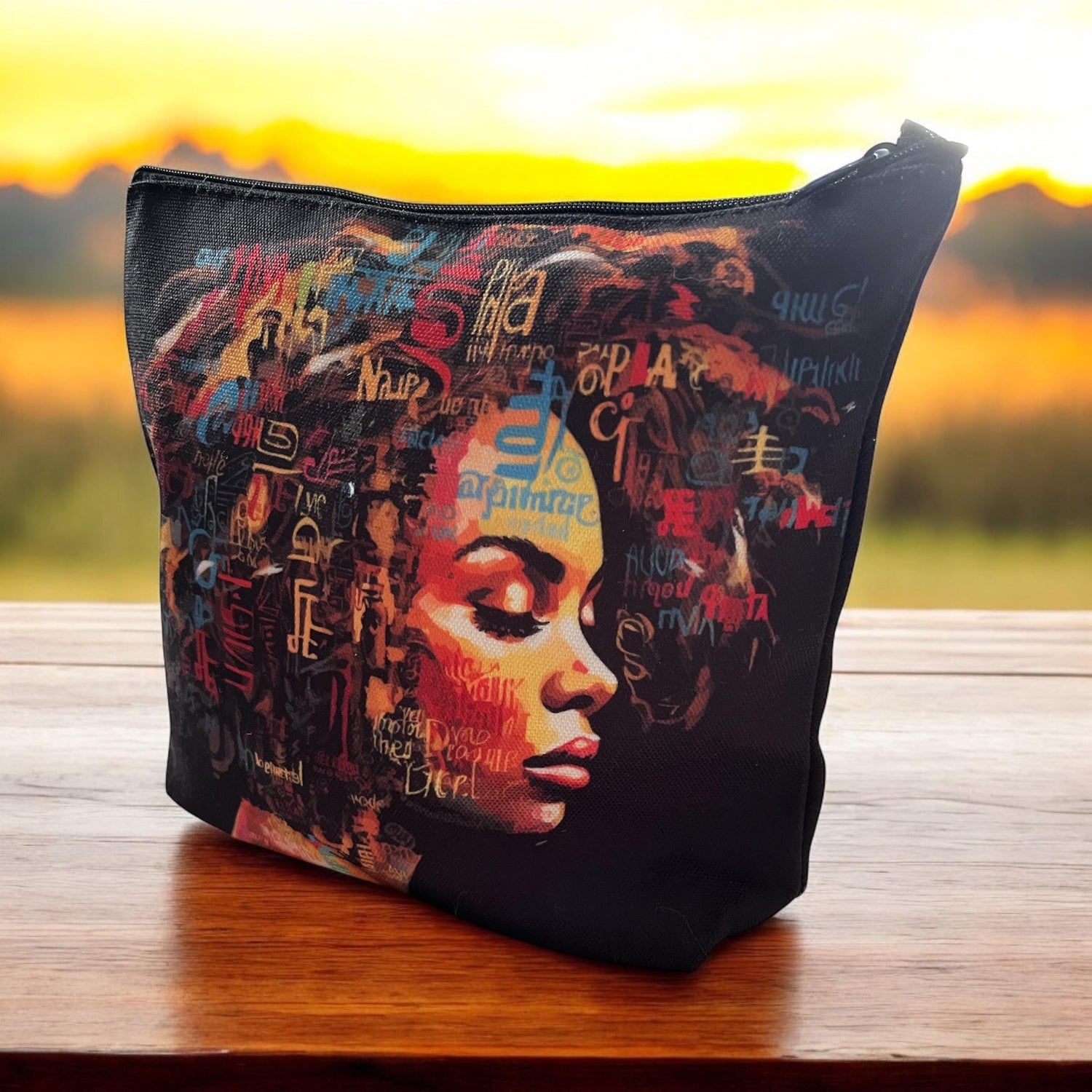 Abstract Art Print Cosmetic Bag Makeup Bag for Women - Lightweight Travel Essential