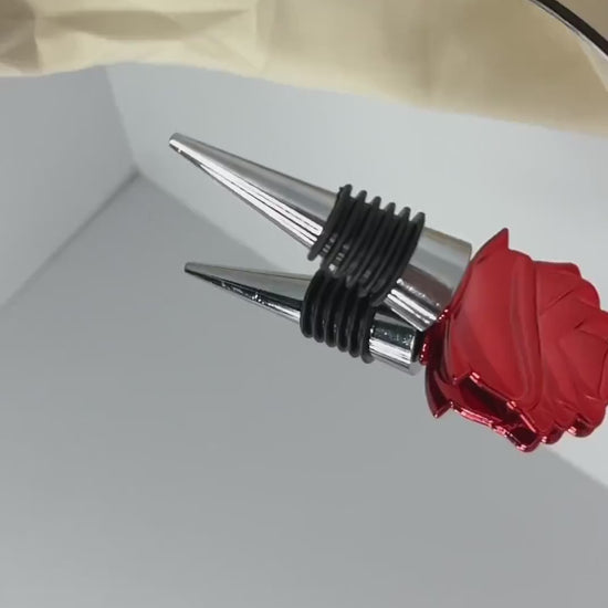 Red Rose Shaped Wine Bottle Stopper