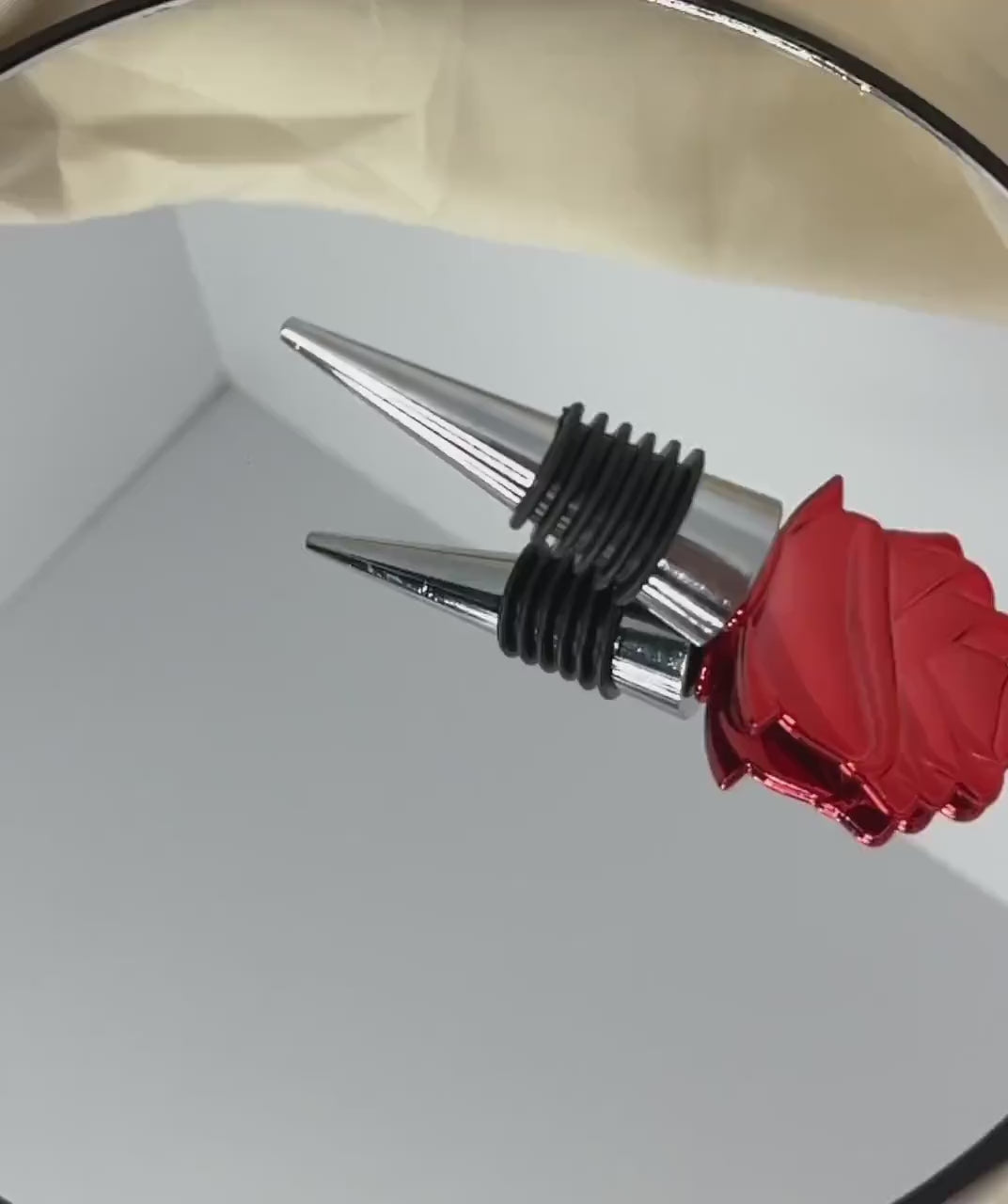 Red Rose Shaped Wine Bottle Stopper