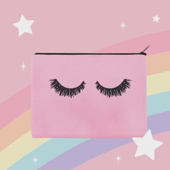 Eyelash Makeup Bag Canvas Cosmetic Bag. Multipurpose Travel Pouch. Eyelash Toiletry Bag Case With Zipper