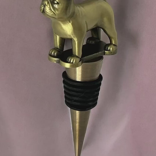 French Bulldog Wine Stopper for Kitchen Utensils, Reusable for Beverages, Gifts, Bar, Parties, and Weddings